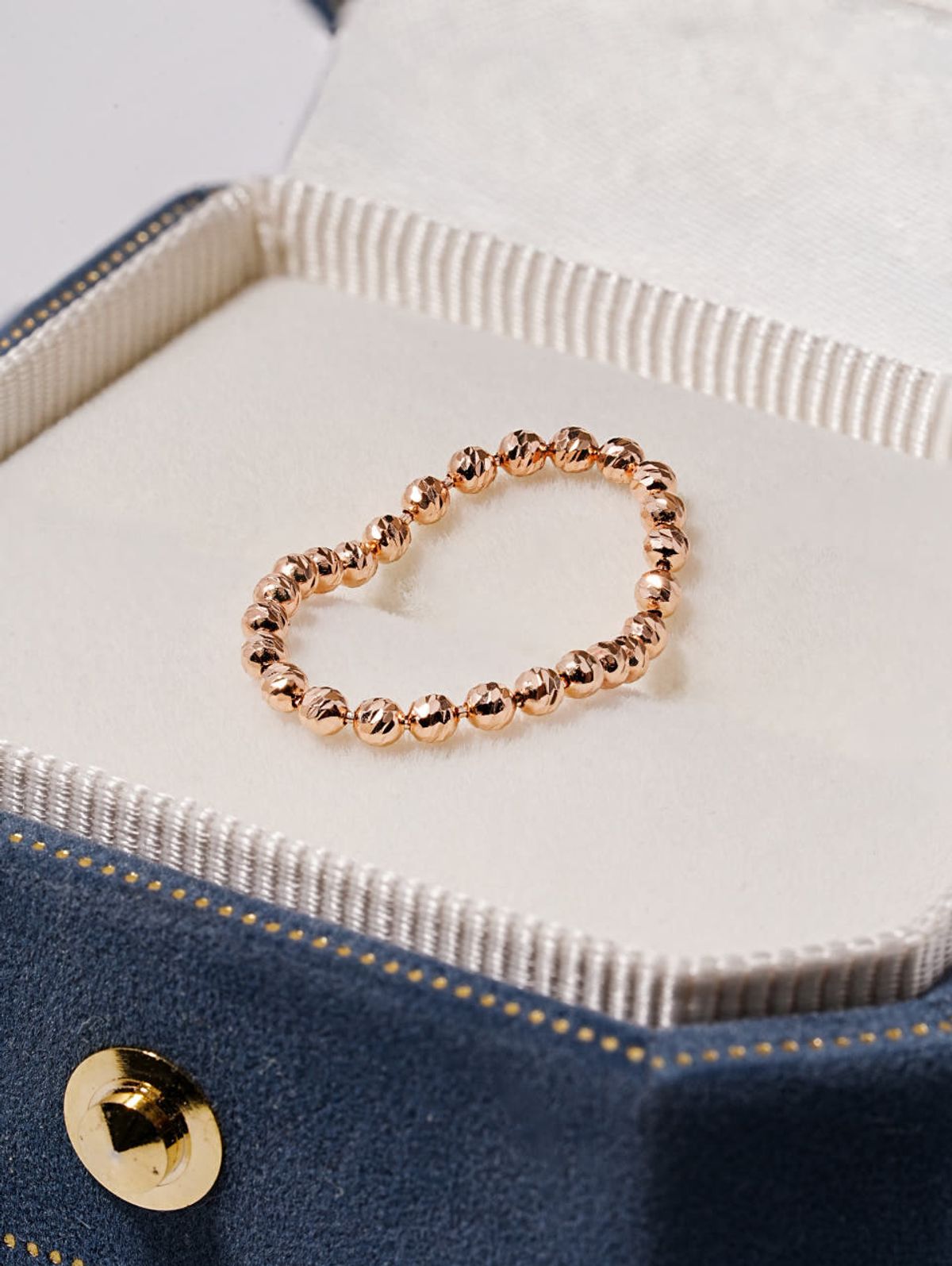 미니멀피어싱(MINIMALPIERCING) 14K 텍스처 컷팅 볼 체인 반지