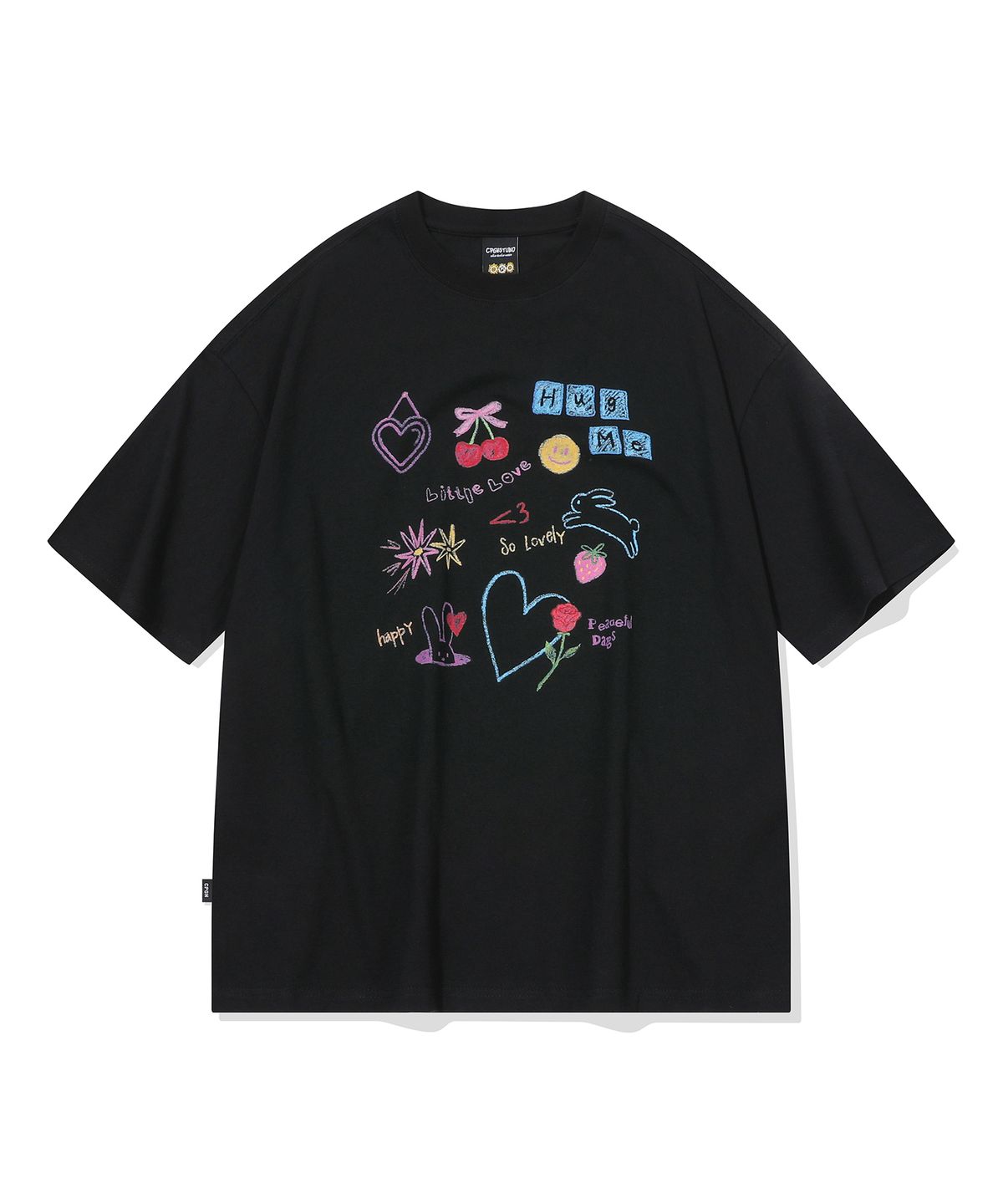 꼼파뇨(CPGN STUDIO) DTP 체리 허그 반팔티 블랙