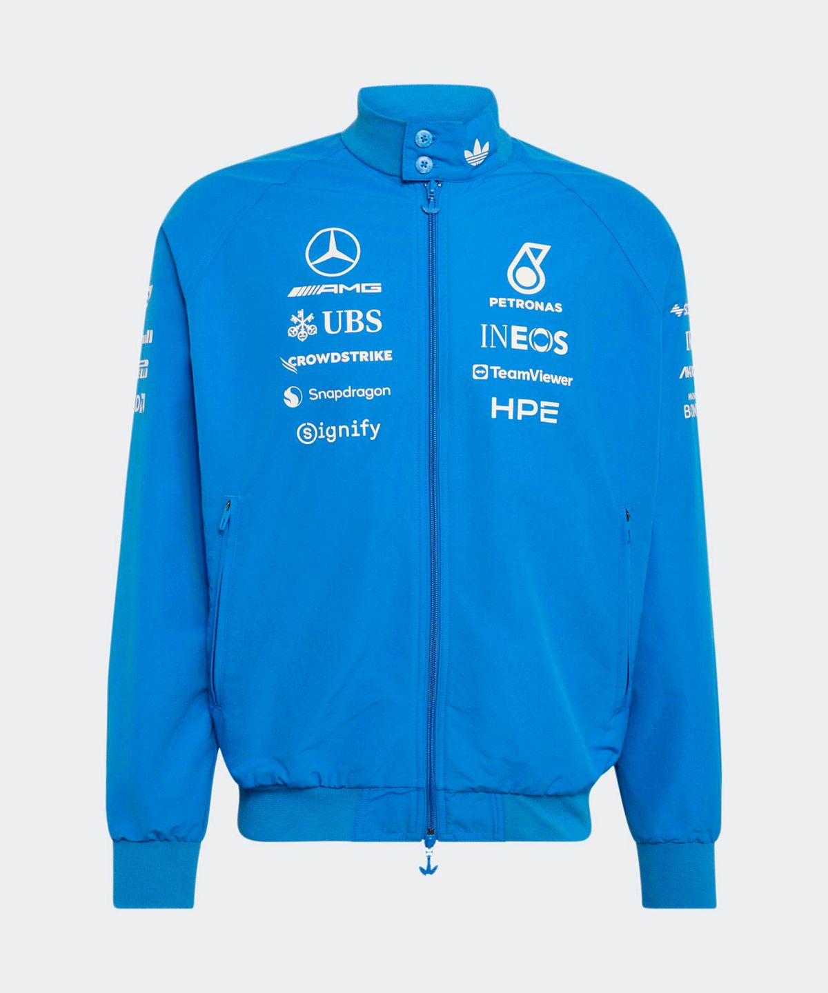 아디다스(ADIDAS) 메르세데스 AMG F1 팀 블루 원더 드라이버 해링턴 재킷 - 블루버드:화이트 / KT5125