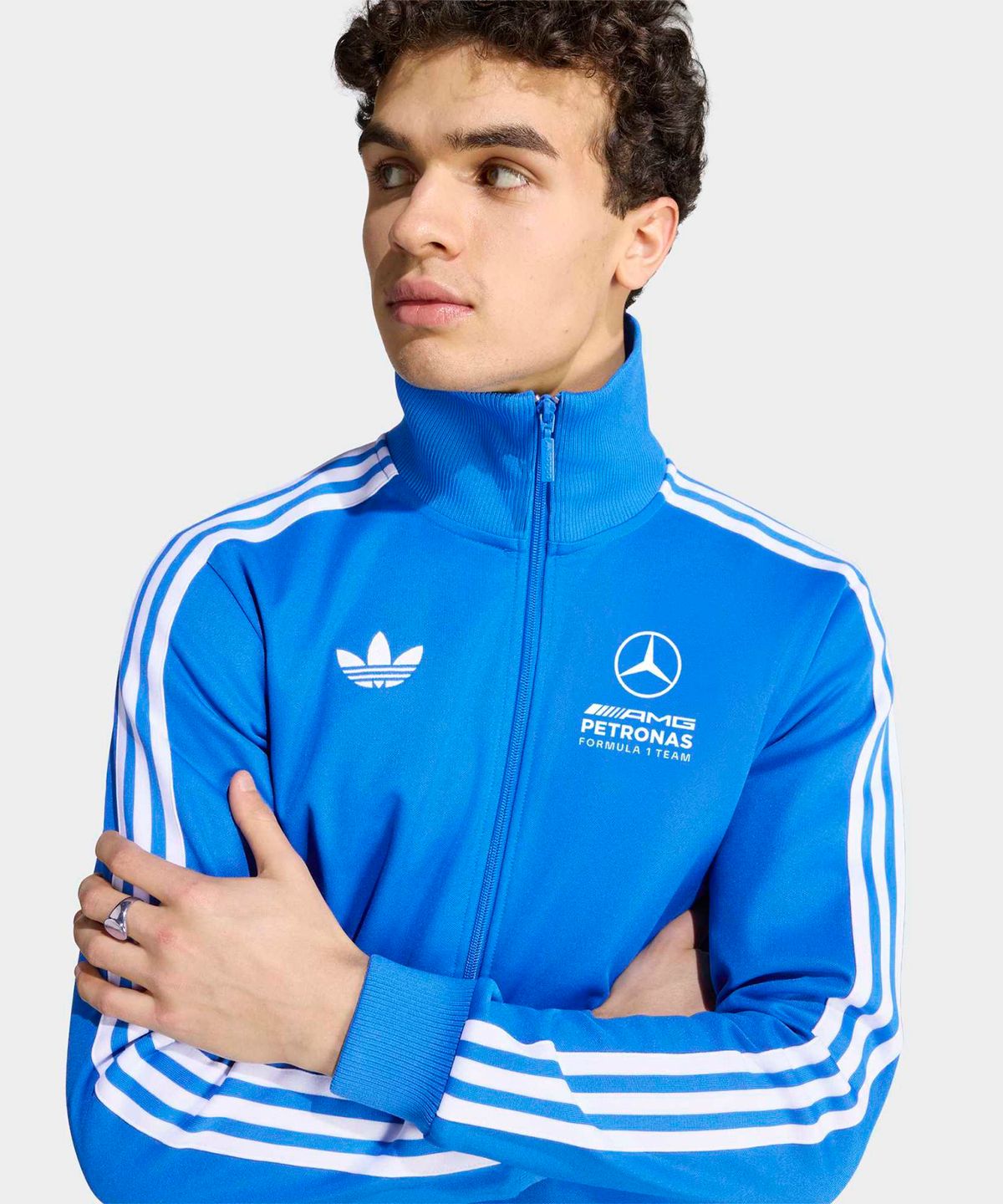 아디다스(ADIDAS) 메르세데스 AMG F1 팀 블루 원더 트랙 탑 - 블루버드:화이트 / KT5128