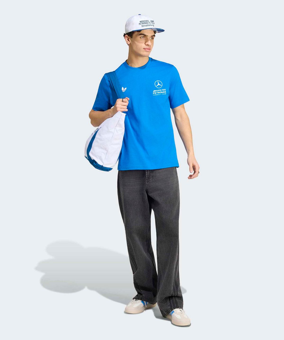 아디다스(ADIDAS) 메르세데스 AMG F1 팀 블루 원더 티 - 블루버드:화이트 / KT5130