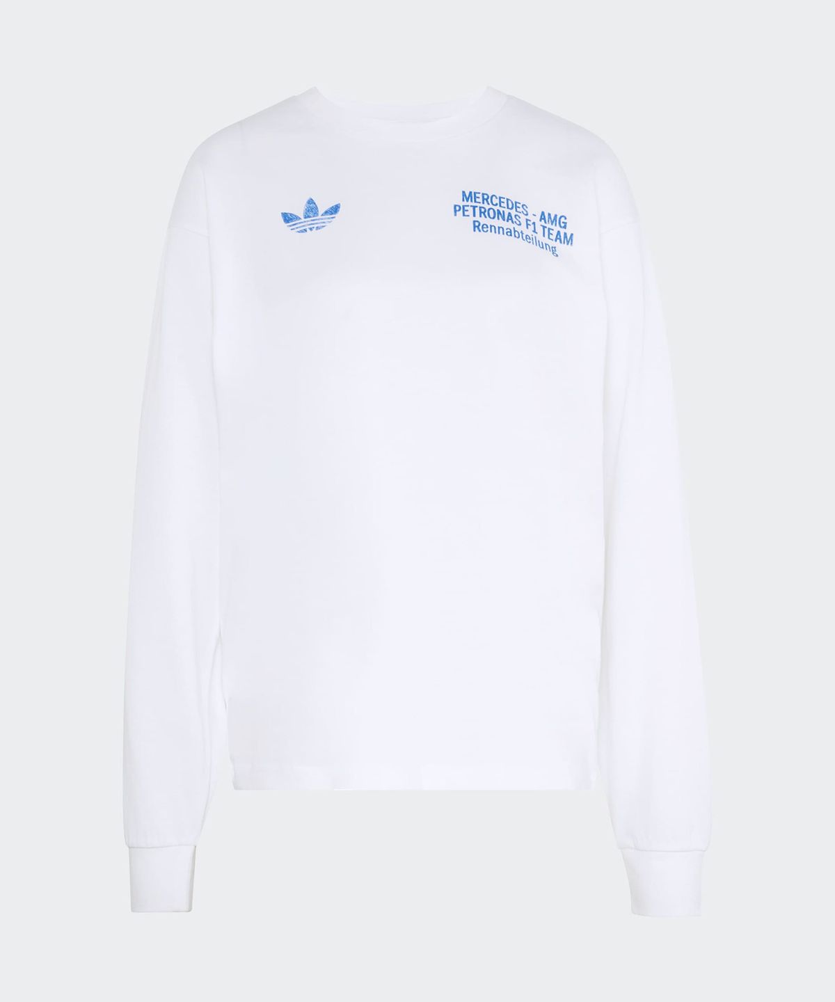 아디다스(ADIDAS) 메르세데스 AMG F1 팀 블루 원더 롱 슬리브 티 - 화이트:블루버드 / KT5131