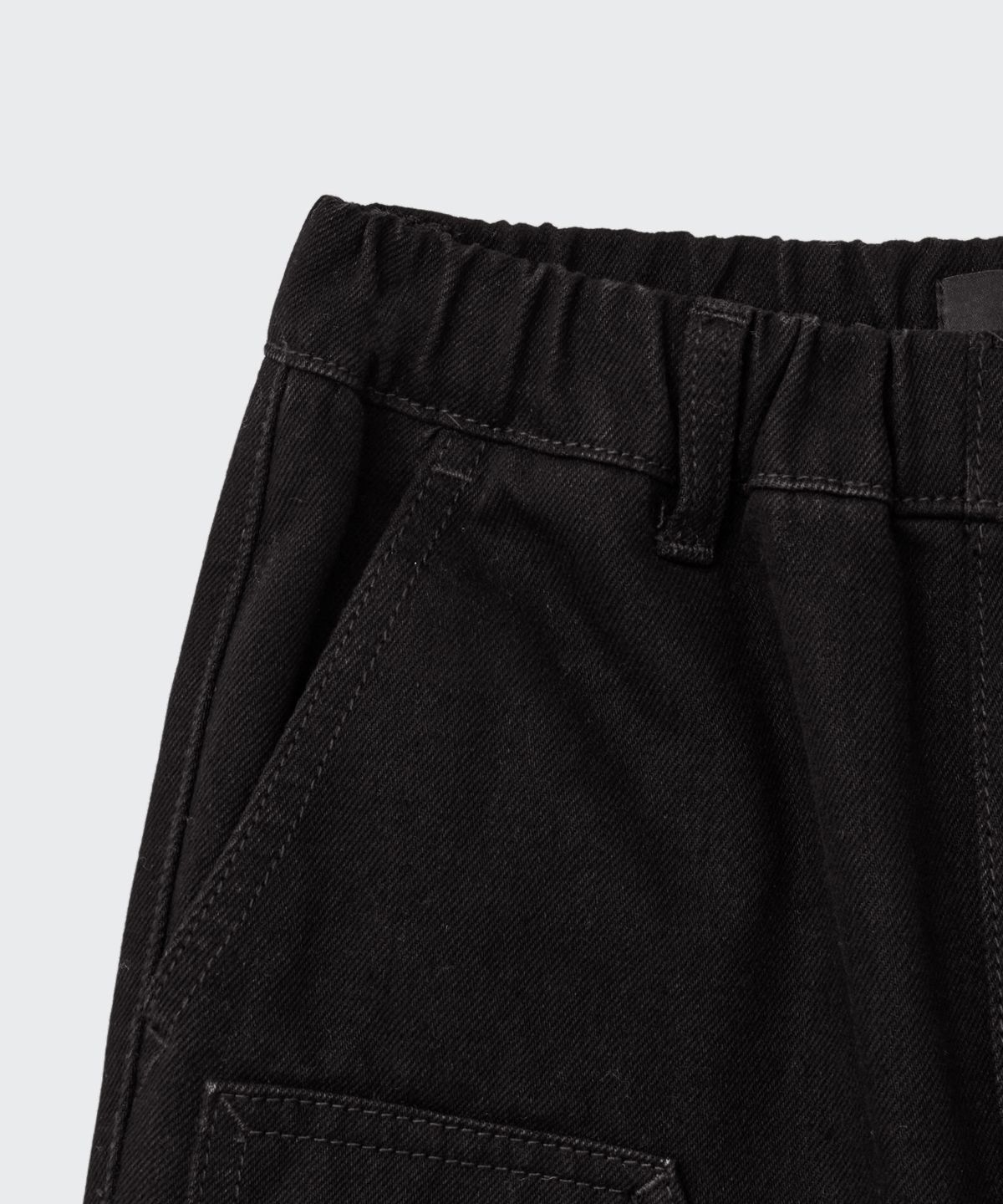 무신사 스탠다드 키즈(MUSINSA STANDARD KIDS) 다이아몬드 스티치 카펜터 데님 팬츠 [블랙]