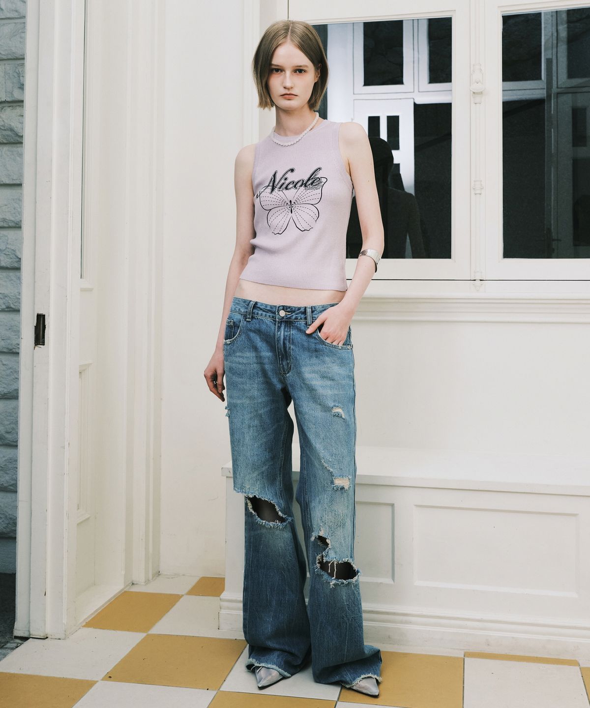 닉앤니콜(NICK&NICOLE) VINTAGE DESTROYED DENIM PANTS_BLUE