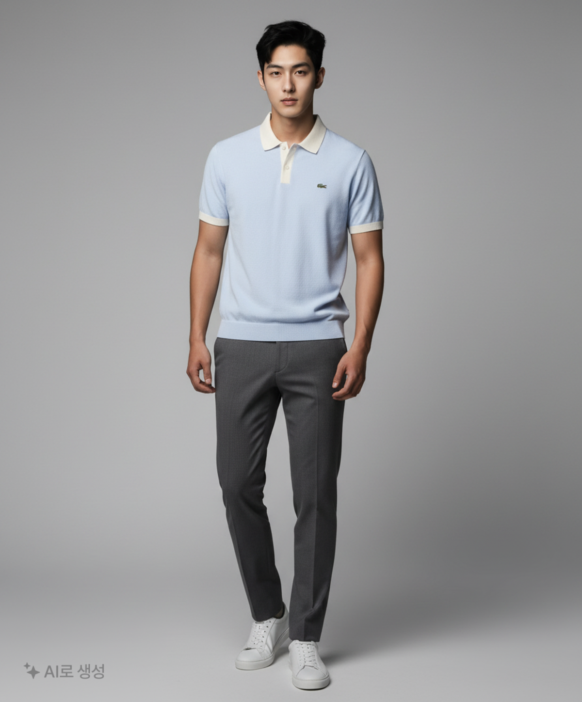 라코스테(LACOSTE) 남성 부클 반팔 스웨터 폴로 [라이트블루] 5