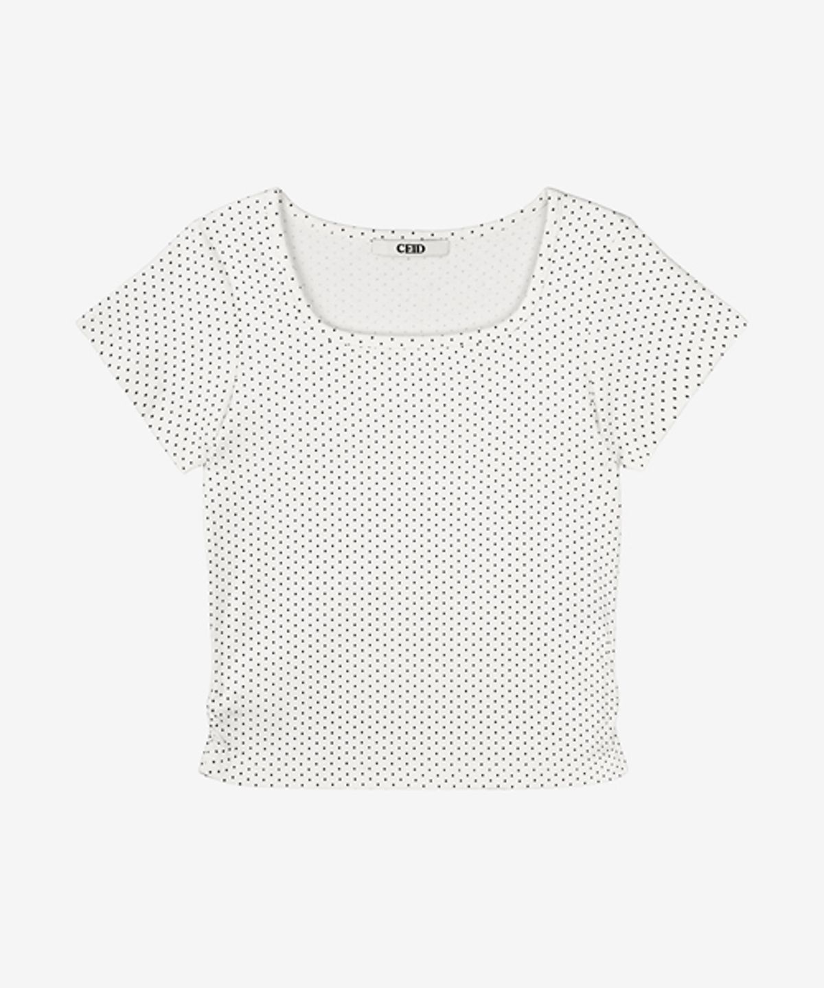 세이드(CEID) [w] 미니 도트 프릴 라운지 반팔 티셔츠