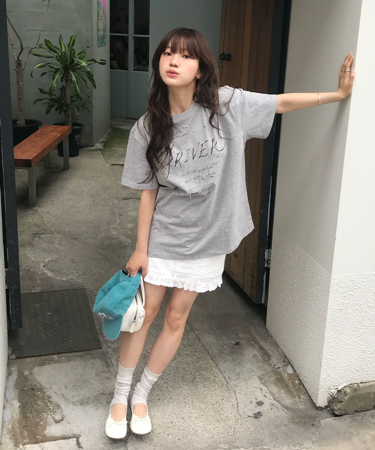 프리버07(FRIVER07) Friver lettering t-shirt [FRSP09TS09]_Gray