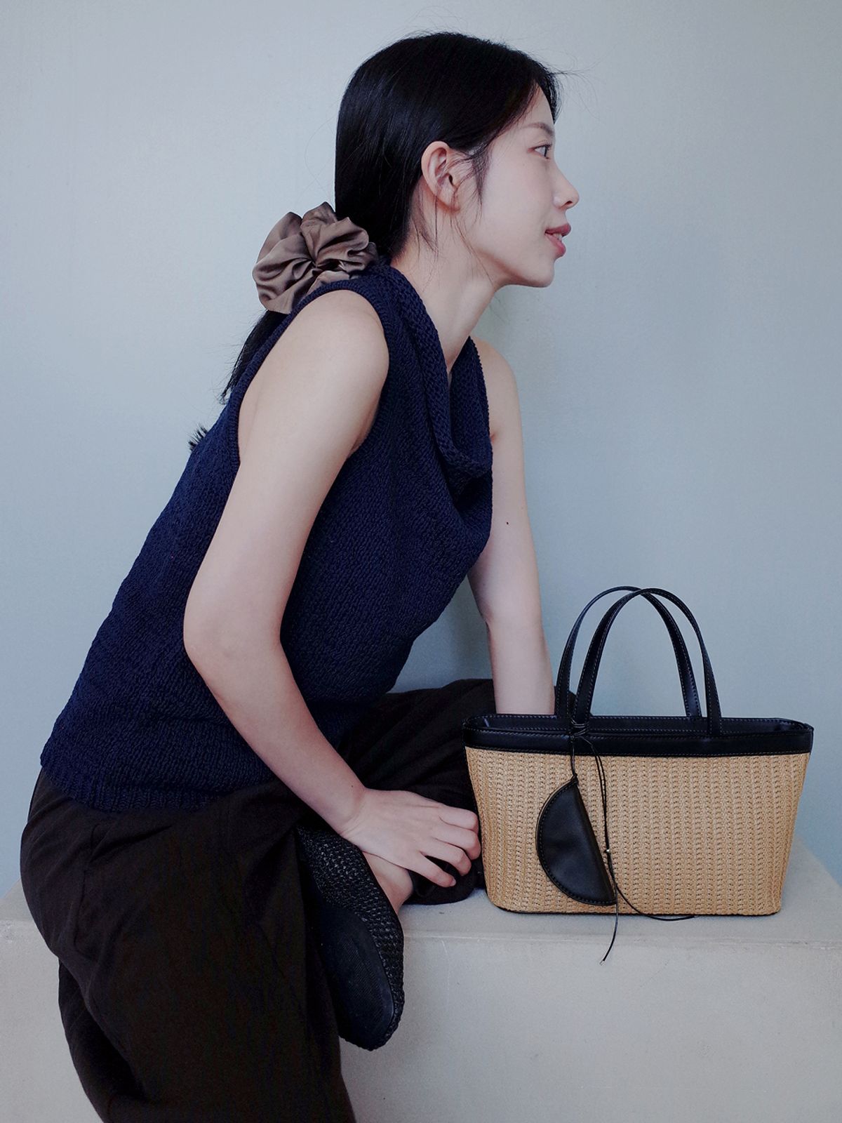 앙수이(ANSOUIS) 마레 토트백_NATURAL BROWN