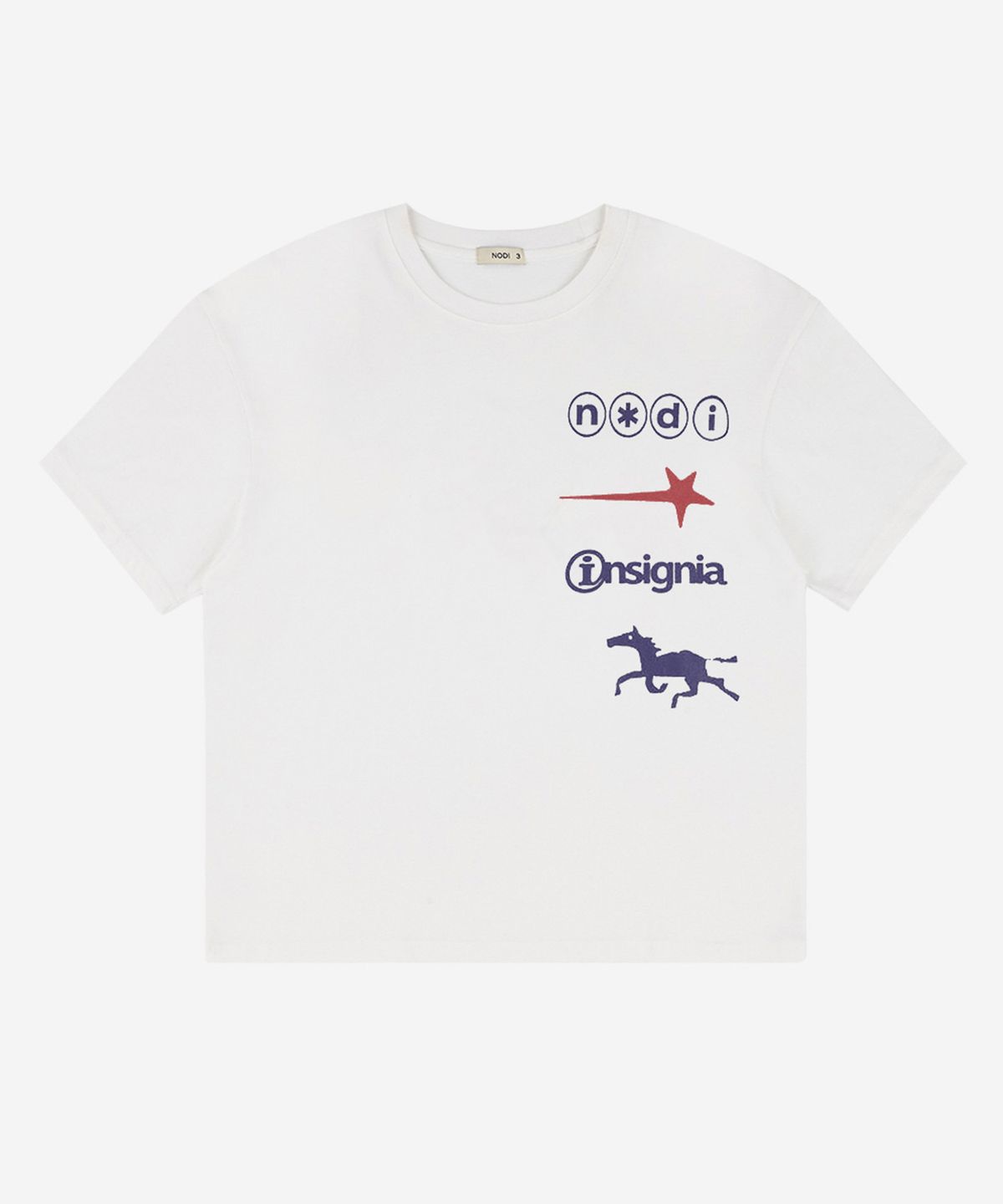노디(NODI) Signal Star Horse crop Tee ivory