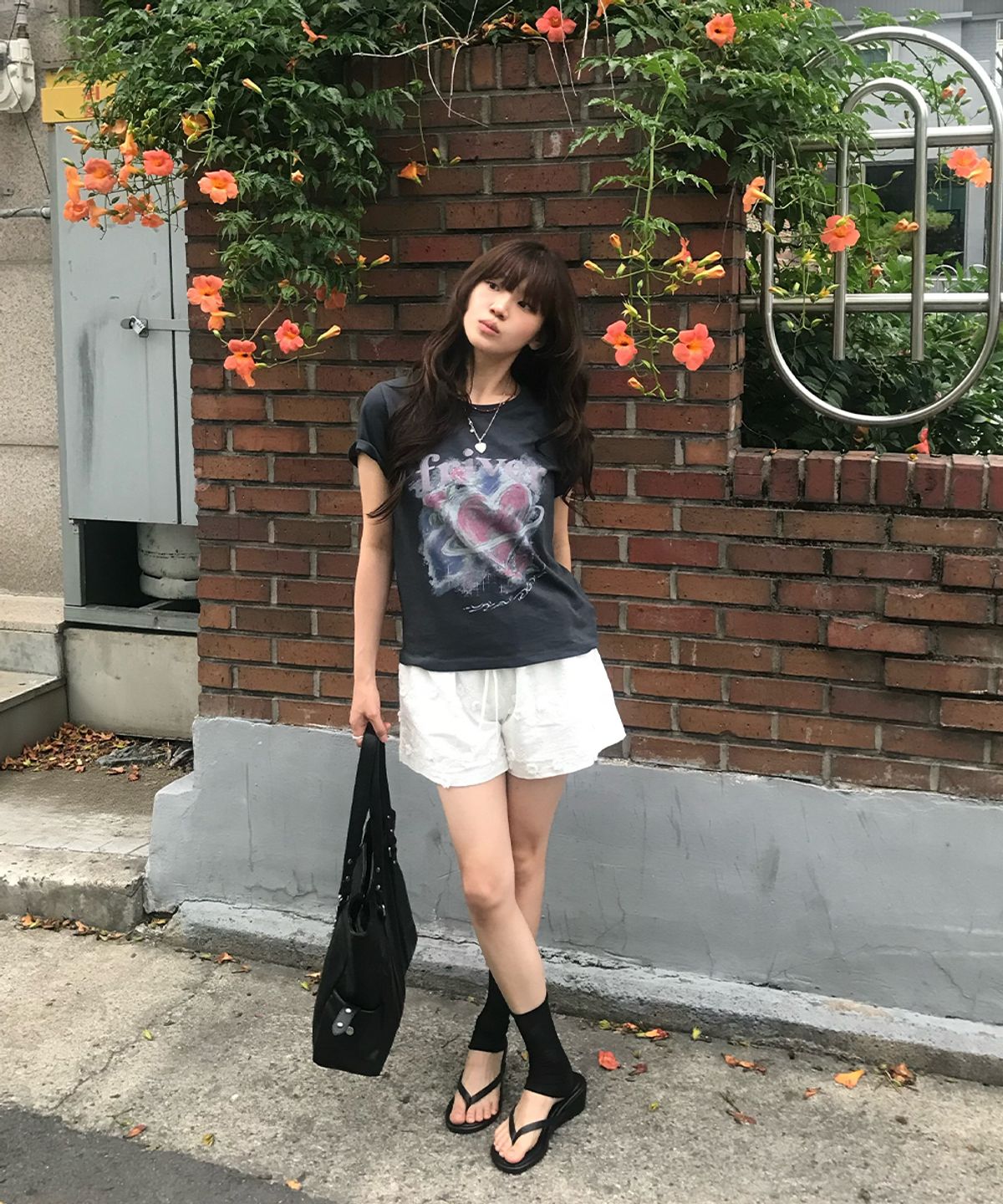프리버07(FRIVER07) Heart space t-shirt [FRSP09TS02]_Charcoal