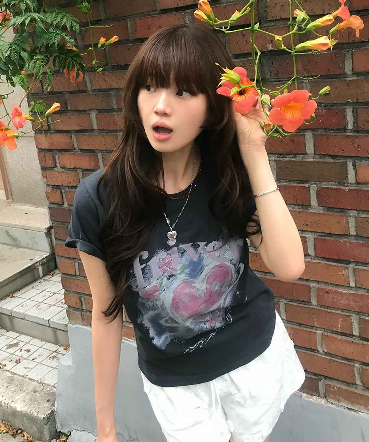 프리버07(FRIVER07) Heart space t-shirt [FRSP09TS02]_Charcoal