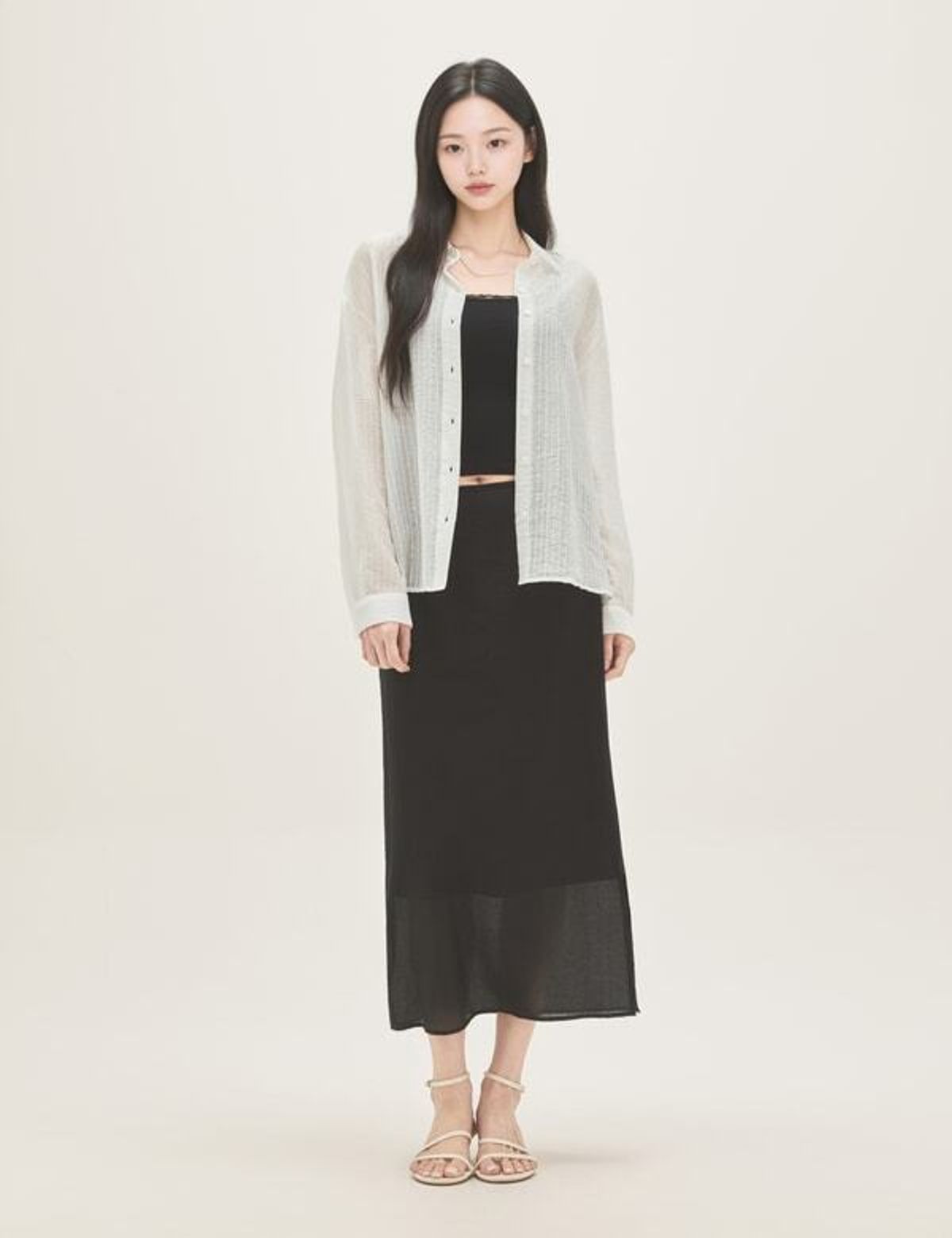 로엠(ROEM) RE 올데이 시스루 스트라이프 셔츠(RMYWG26R12) RMYWG37R17