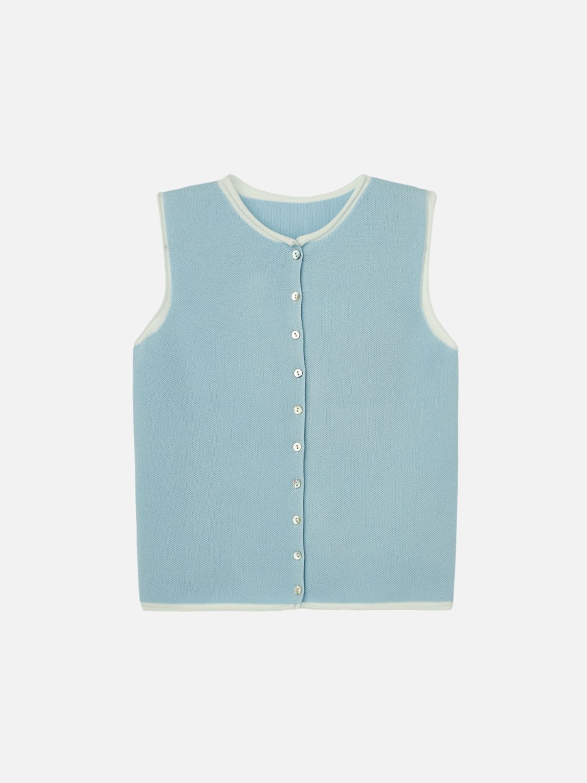 비올셋(BE ALL SET) Combo Knit Top_Sky Blue