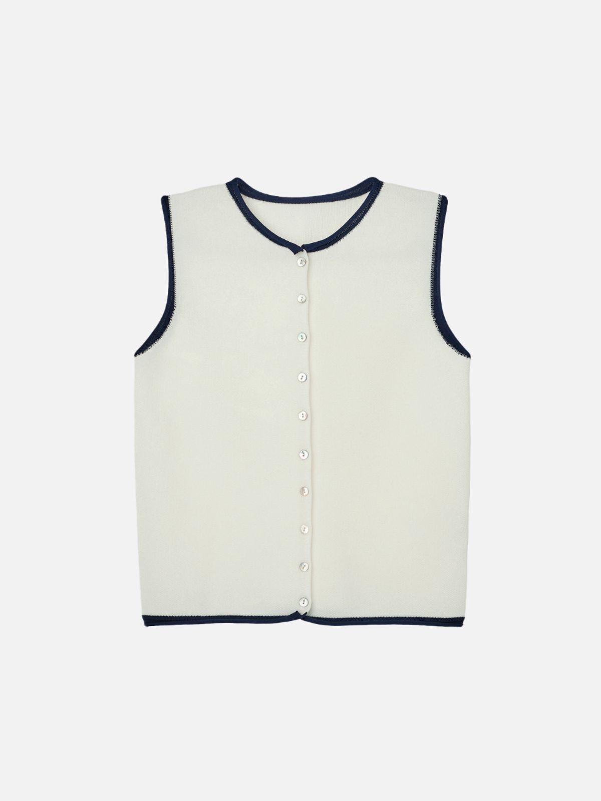 비올셋(BE ALL SET) Combo Knit Top_Ivory