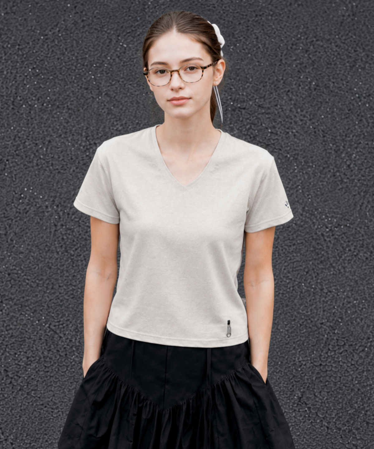 커뮨더웨어(KOMMUNTHEWEAR) 커뮨 린넨 반팔티셔츠 아이보리