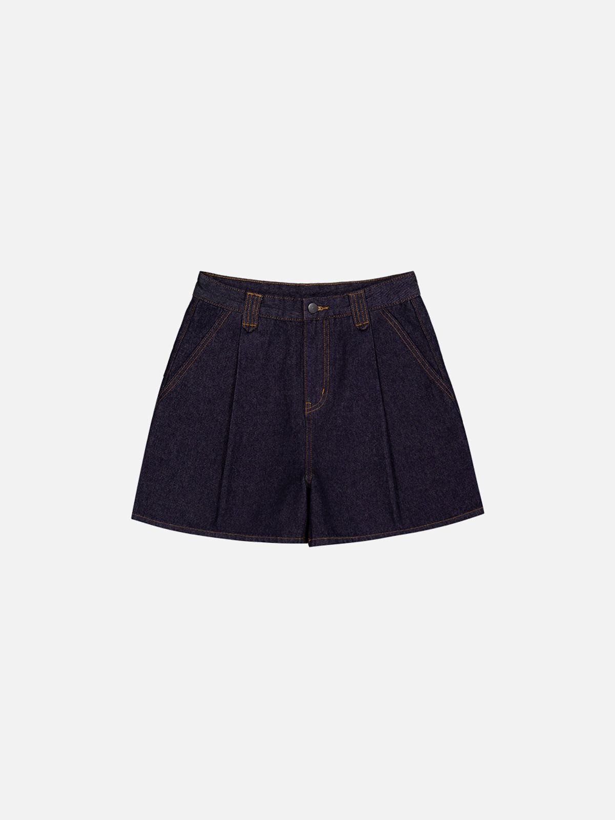 비올셋(BE ALL SET) One-Tuck Denim 5-Bermuda Pants_Non-Fade
