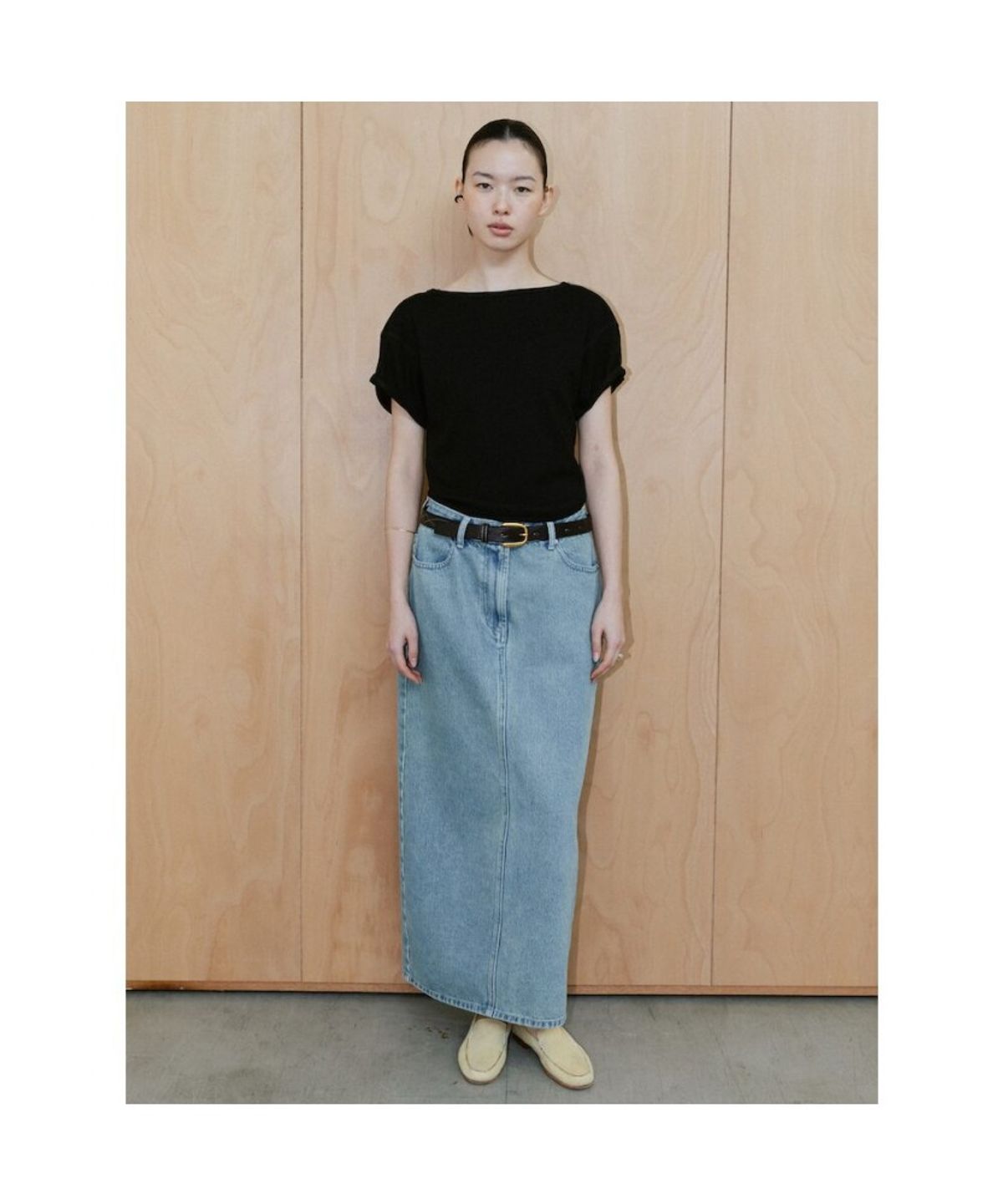 디애퍼처(THE APERTURE) 90s H Line Denim Skirt  Blue (TA6727A08P)