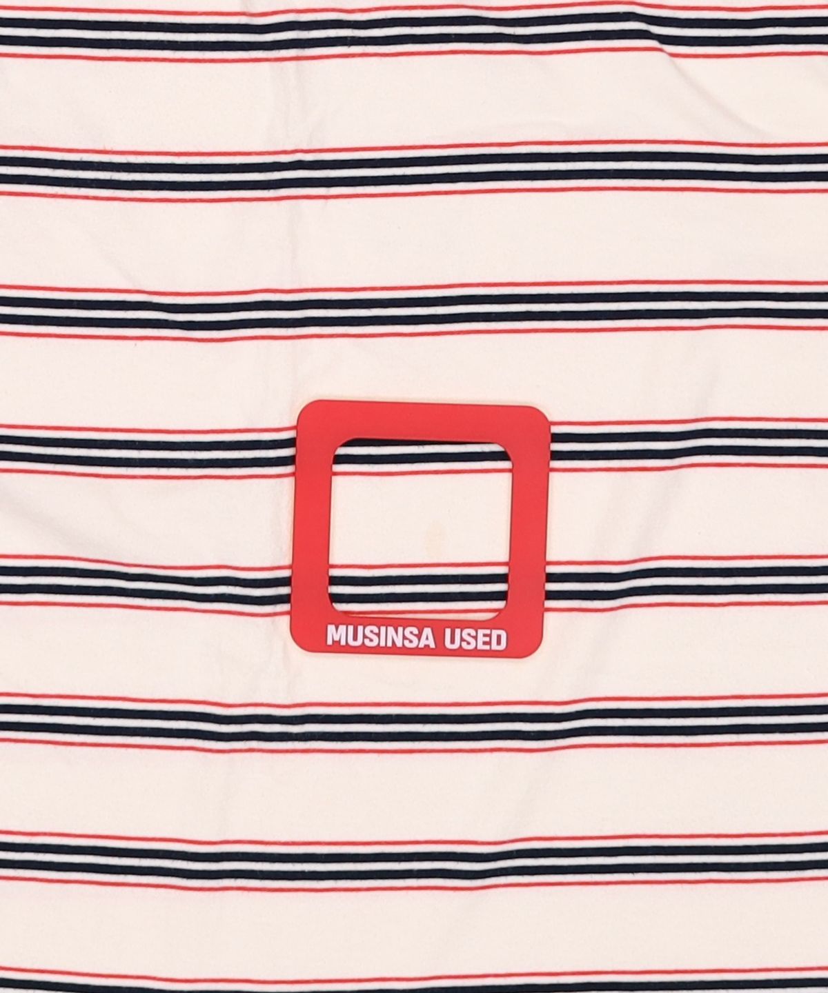 플렉서블(FLXBL) STRIPE COLLAR HALF TEE IVORY M