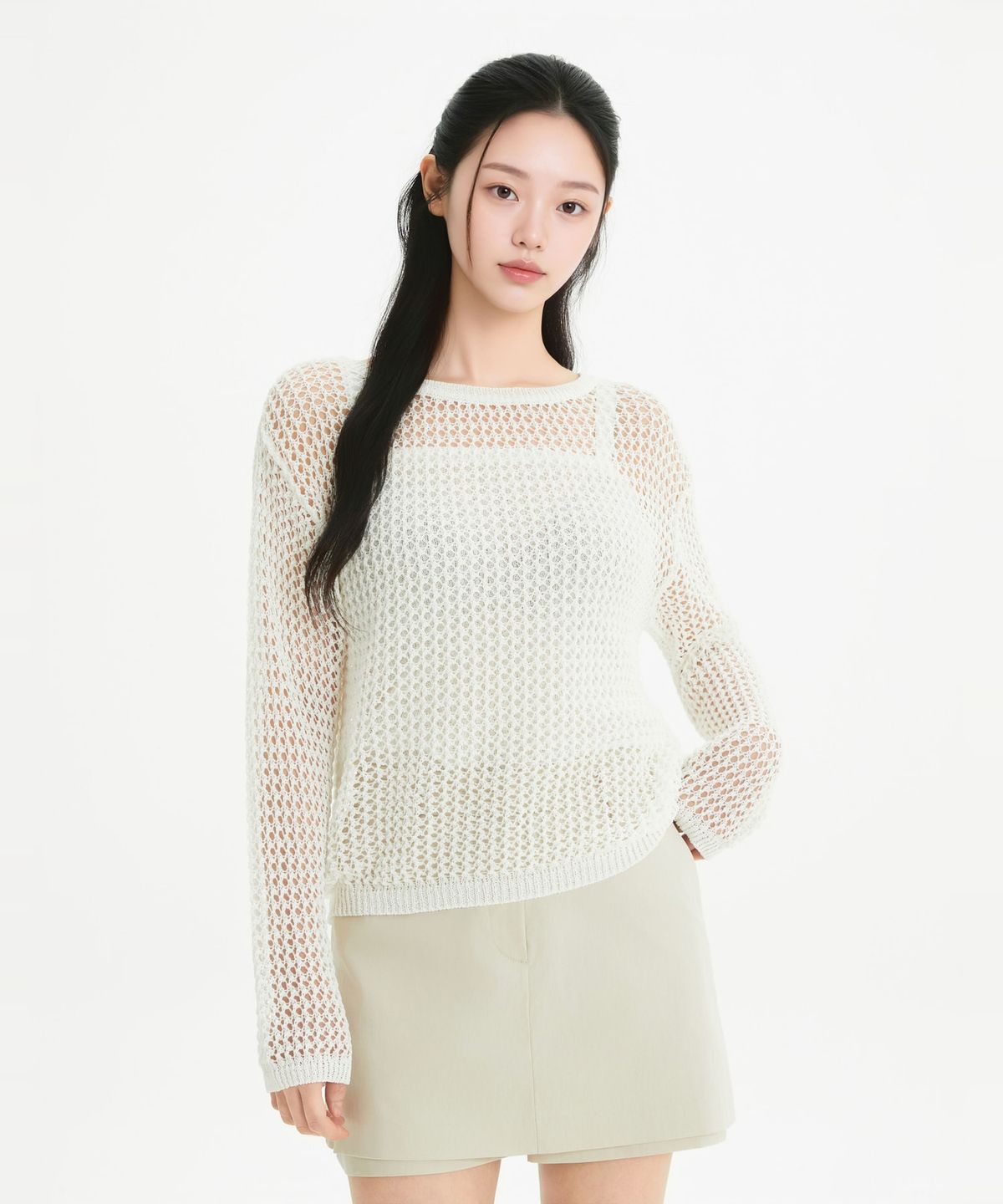 로엠(ROEM) 펀칭 니트 풀오버 세트 RMKAG37R15