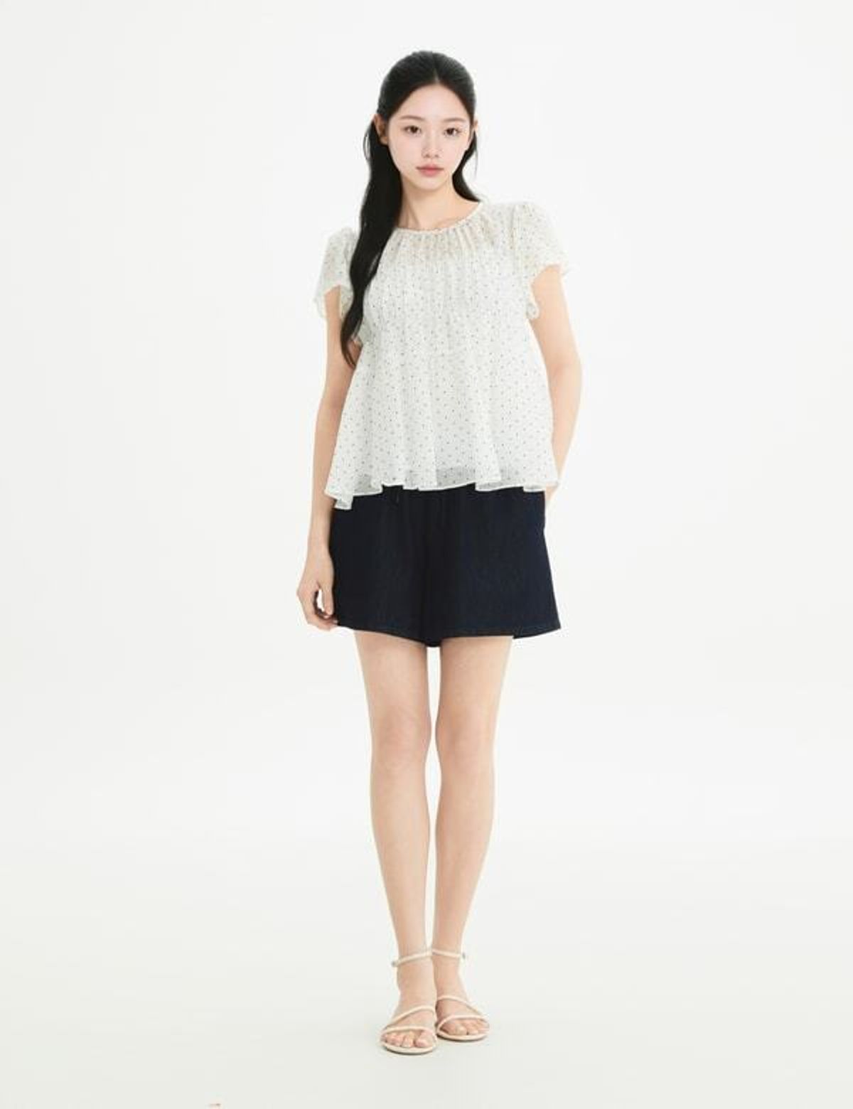 로엠(ROEM) RE 캡소매 스모킹 블라우스(RMBLG26R12) RMBLG37R17