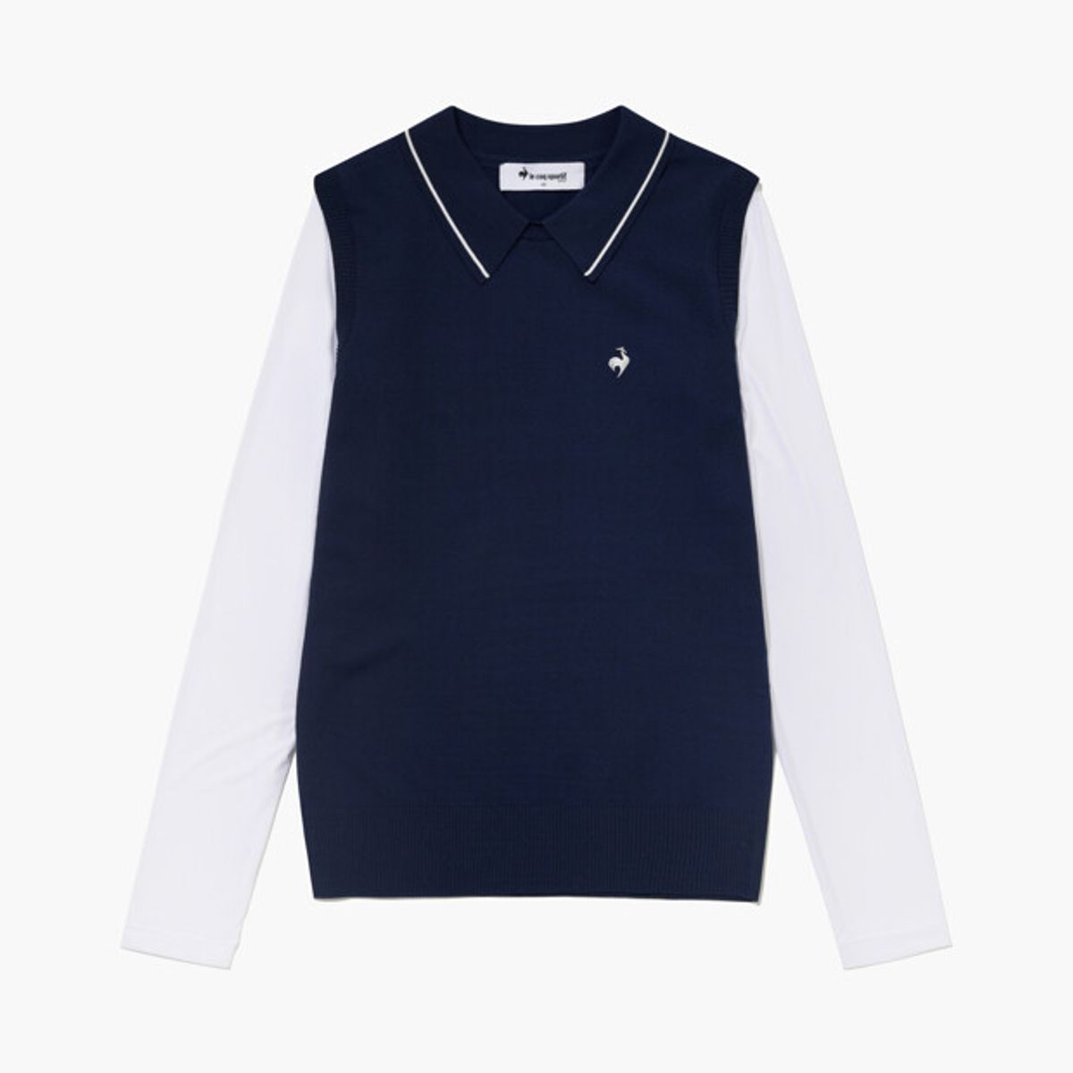 르꼬끄 골프(LECOQ GOLF) 여성 냉감 하이브리드 카라 스웨터 _NAVY GR222LKP61