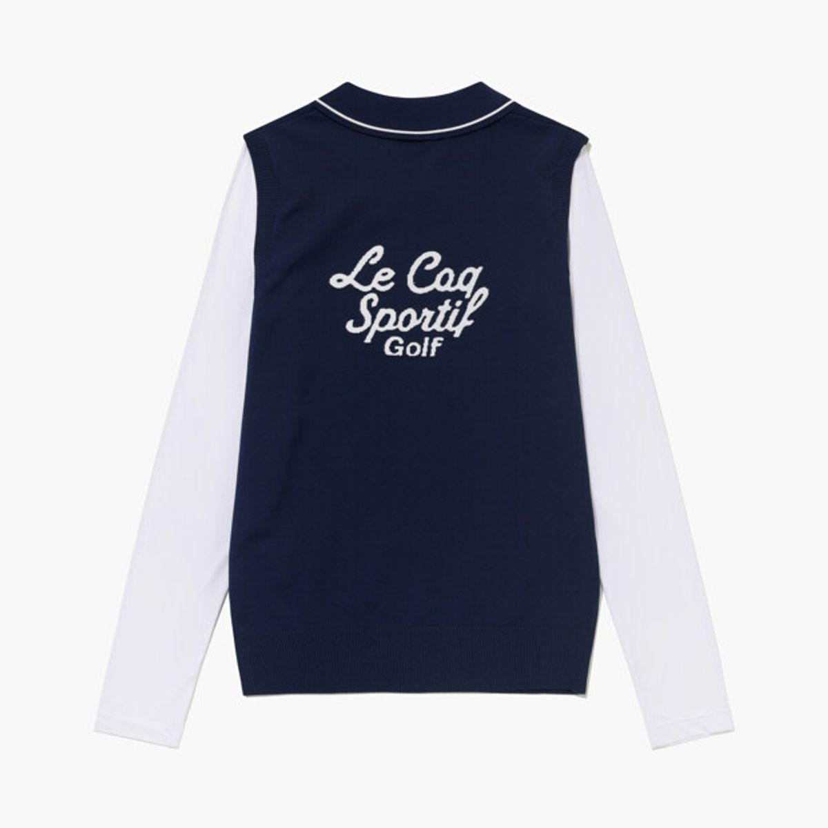 르꼬끄 골프(LECOQ GOLF) 여성 냉감 하이브리드 카라 스웨터 _NAVY GR222LKP61