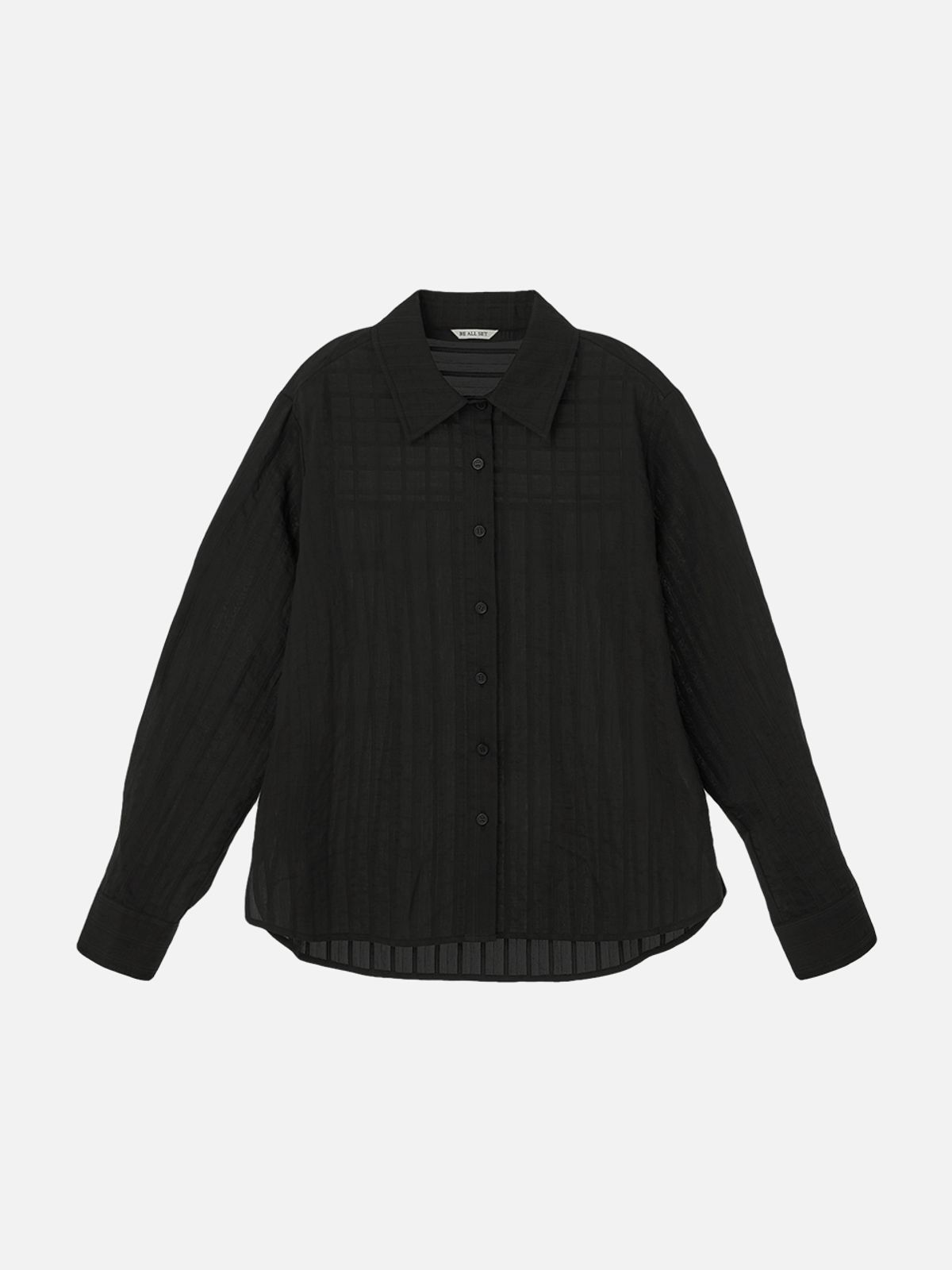 비올셋(BE ALL SET) Sheer Shirt Blouse_Black