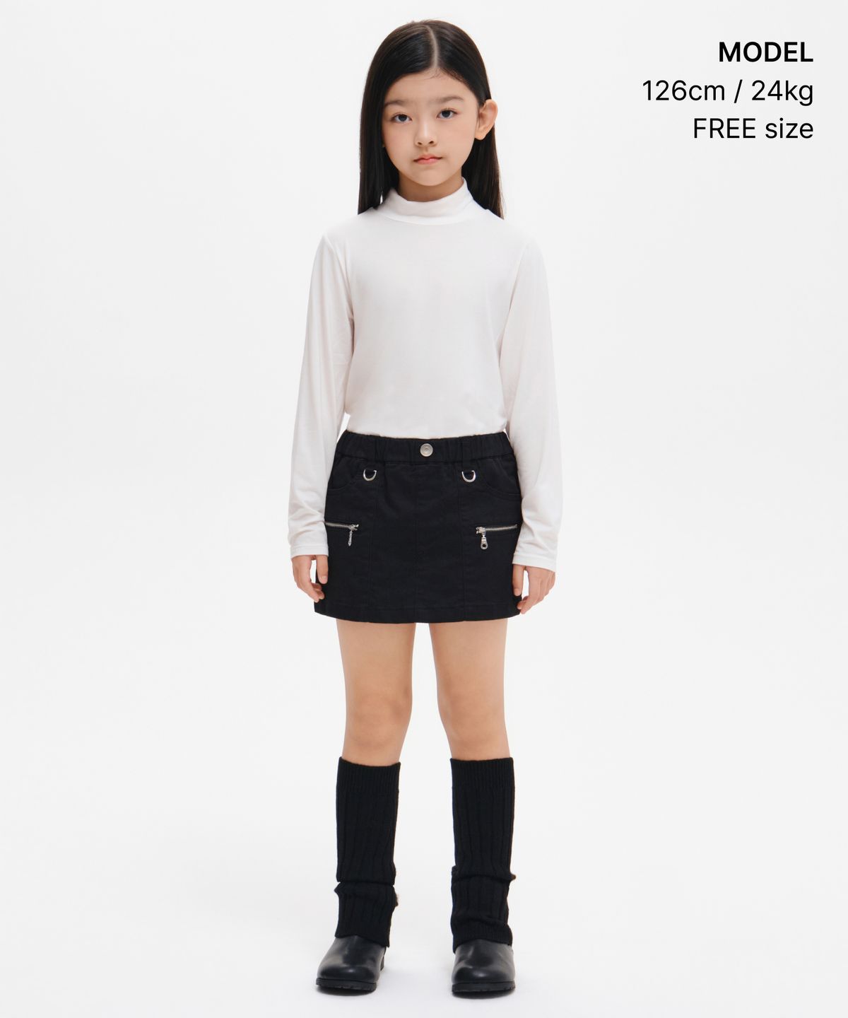 무신사 스탠다드 키즈(MUSINSA STANDARD KIDS) 걸즈 니트 레그워머 [블랙]