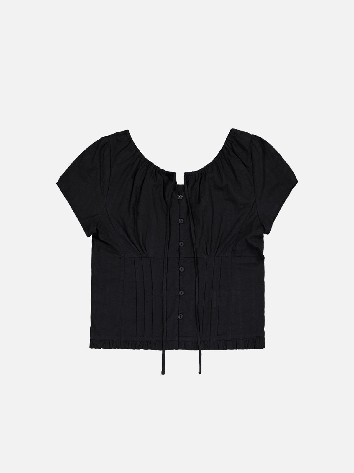 비올셋(BE ALL SET) Cotton Pintuck Blouse_Black