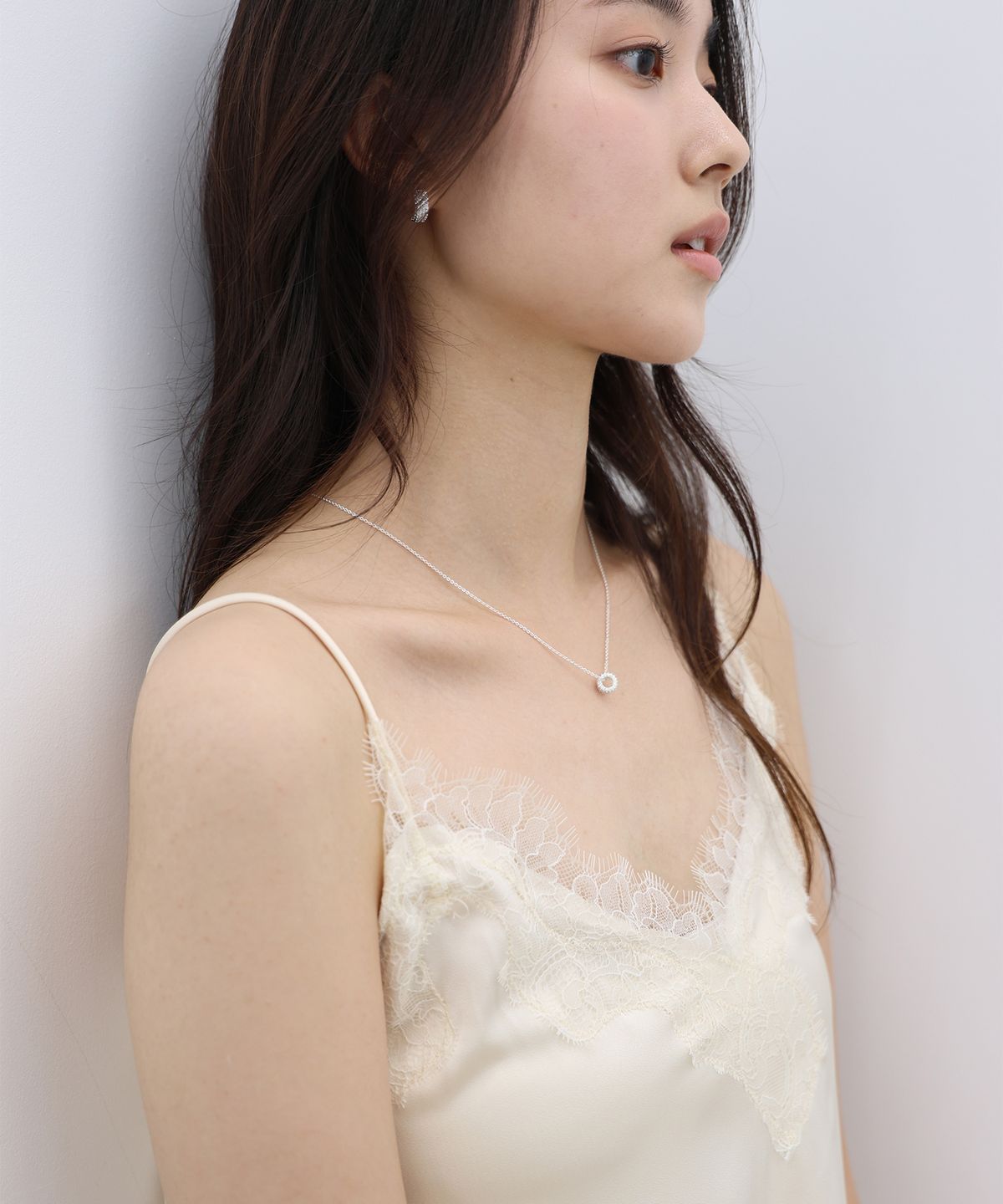 페브오어(FEBOR) Gleam pave necklace_silver