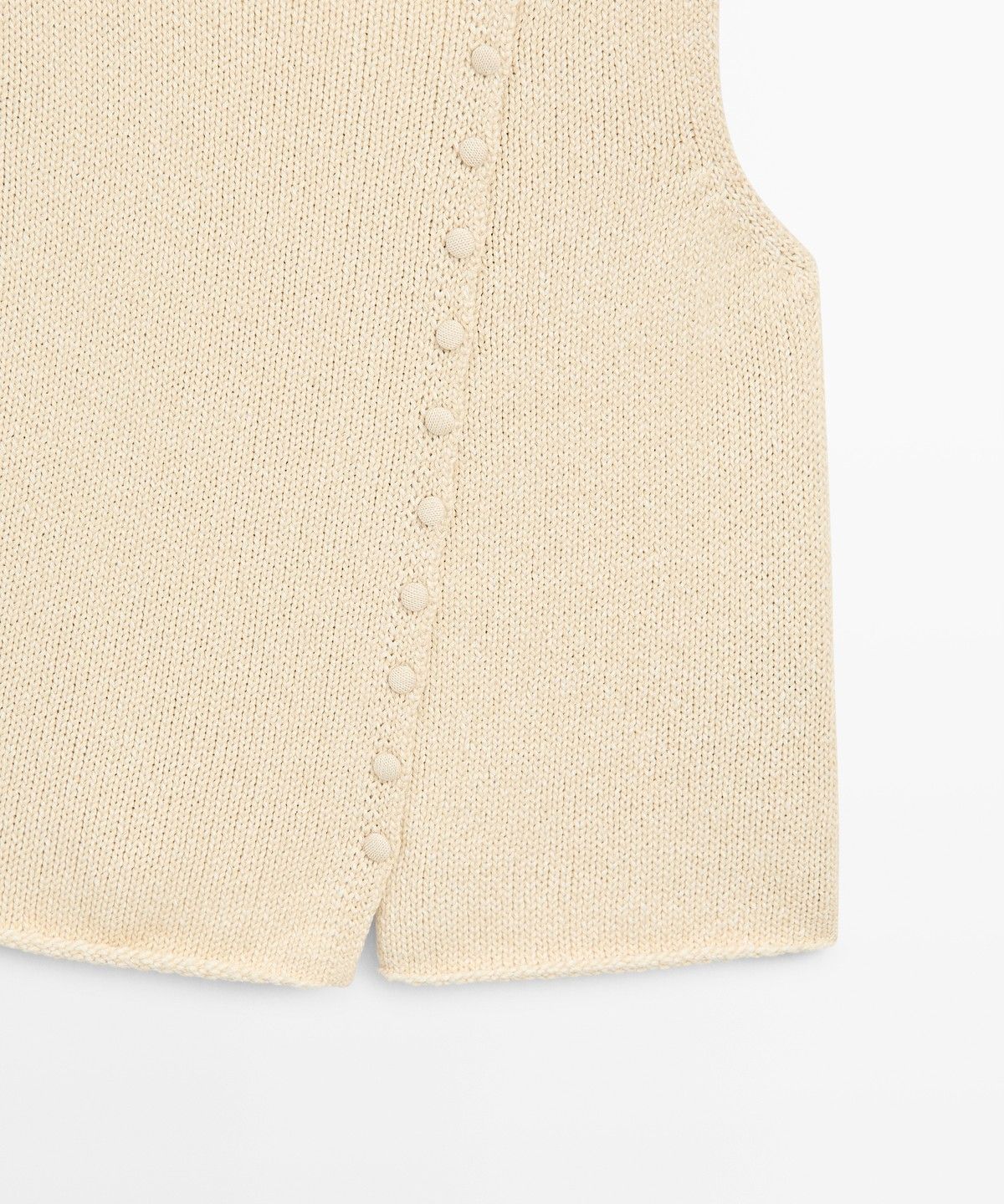 마시모두띠(MASSIMO DUTTI) 버튼 디테일 코튼 블렌드 니트 탑