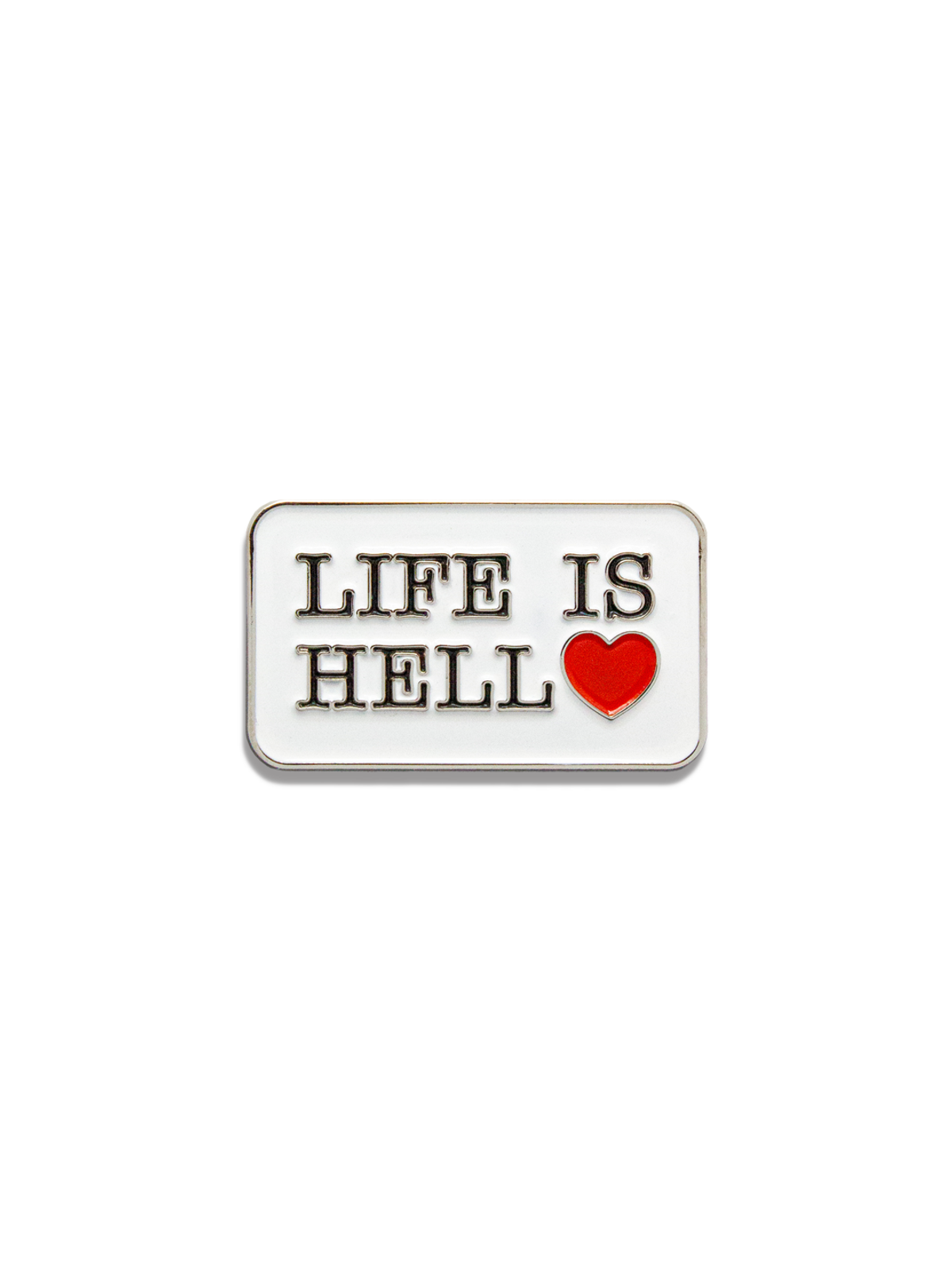 미디엄스(MEDIUMS) LIFE IS HELL Pin Set(2pcs) - White & Black (라이프 이즈 헬 핀 세트)