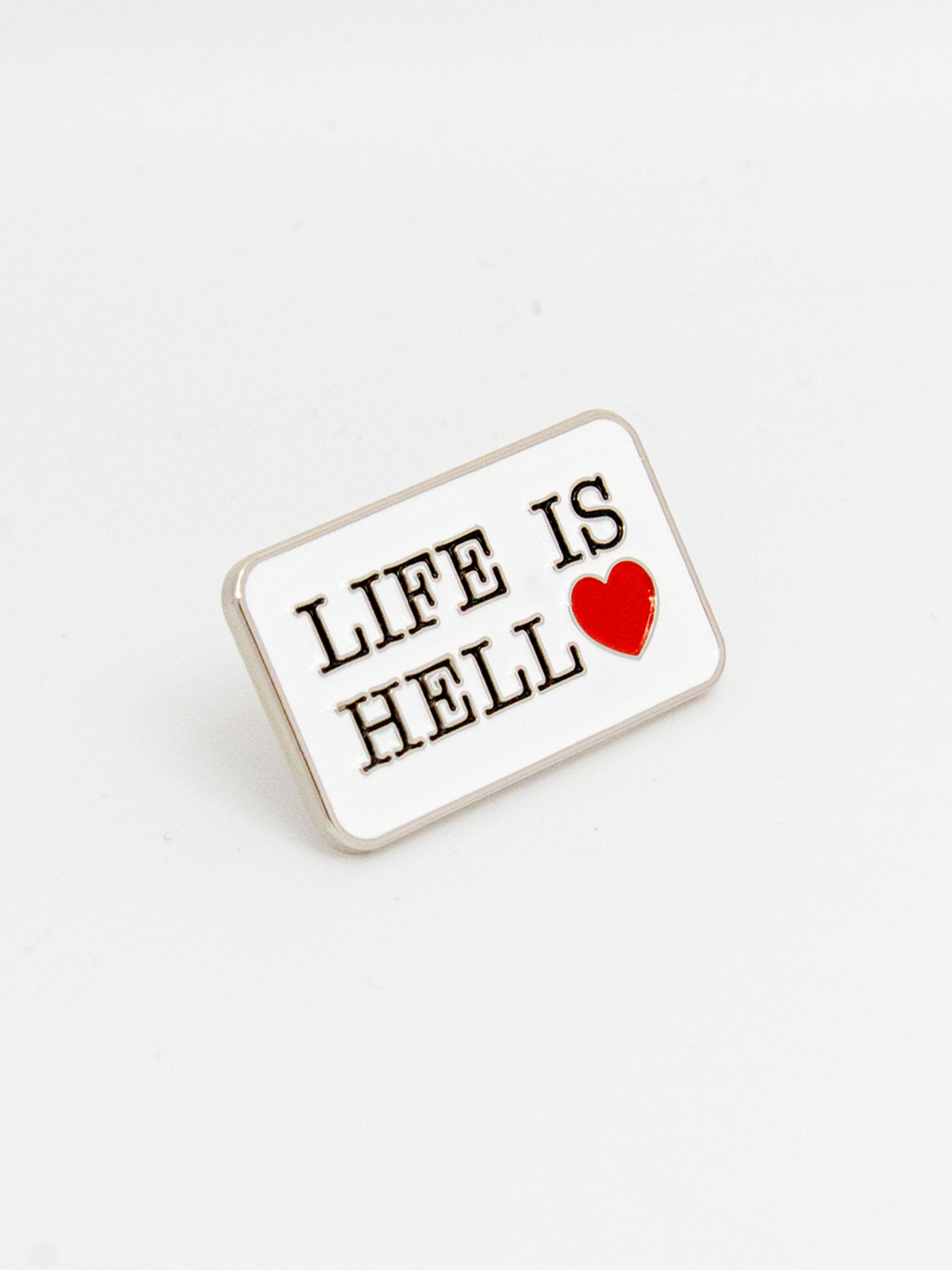 미디엄스(MEDIUMS) LIFE IS HELL Pin Set(2pcs) - White & Black (라이프 이즈 헬 핀 세트)