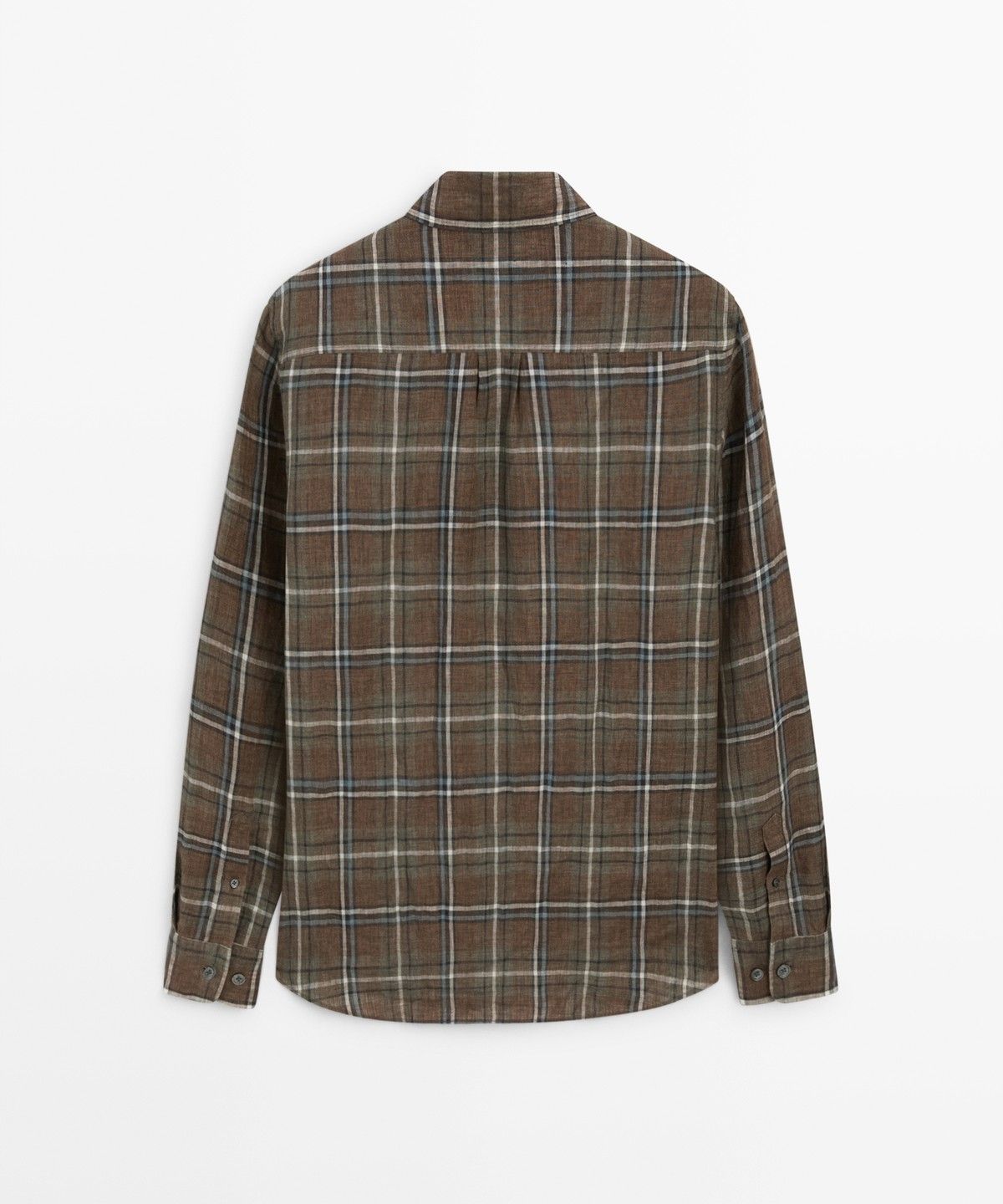 마시모두띠(MASSIMO DUTTI) 100% 린넨 레귤러핏 체크 셔츠