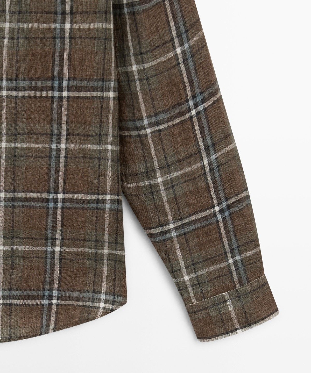 마시모두띠(MASSIMO DUTTI) 100% 린넨 레귤러핏 체크 셔츠
