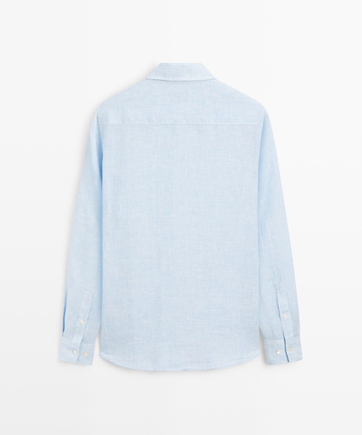 마시모두띠(MASSIMO DUTTI) 100% 린넨 레귤러 핏 체크 셔츠