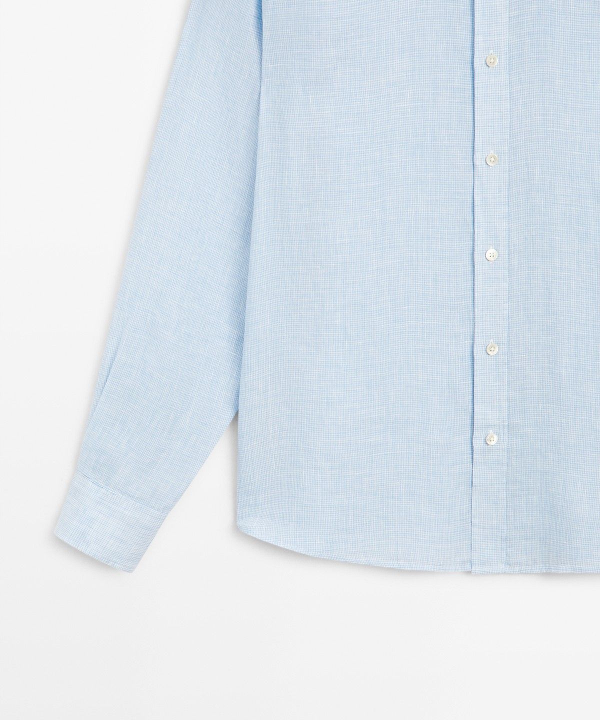 마시모두띠(MASSIMO DUTTI) 100% 린넨 레귤러 핏 체크 셔츠