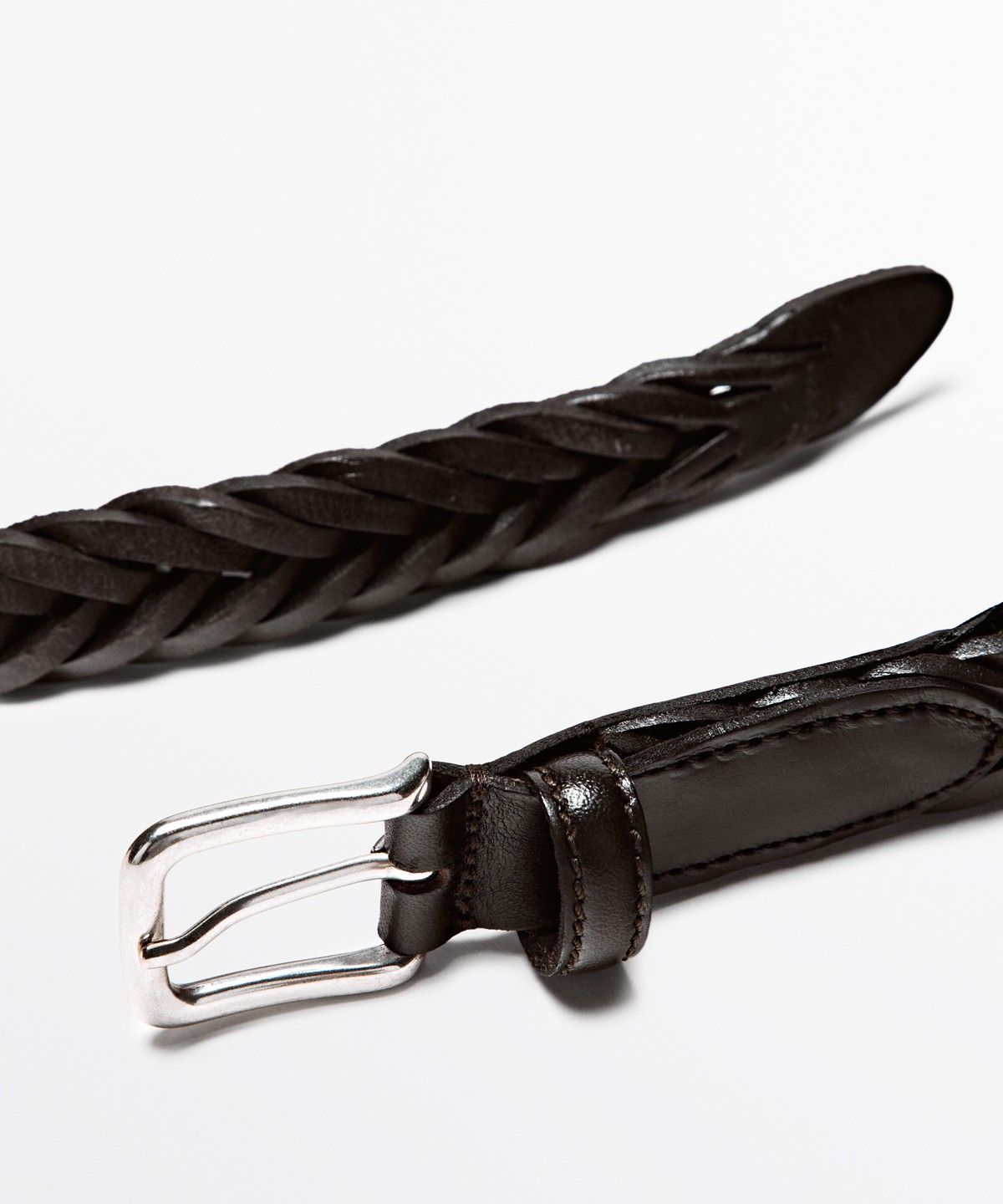마시모두띠(MASSIMO DUTTI) 브레이드 가죽 벨트