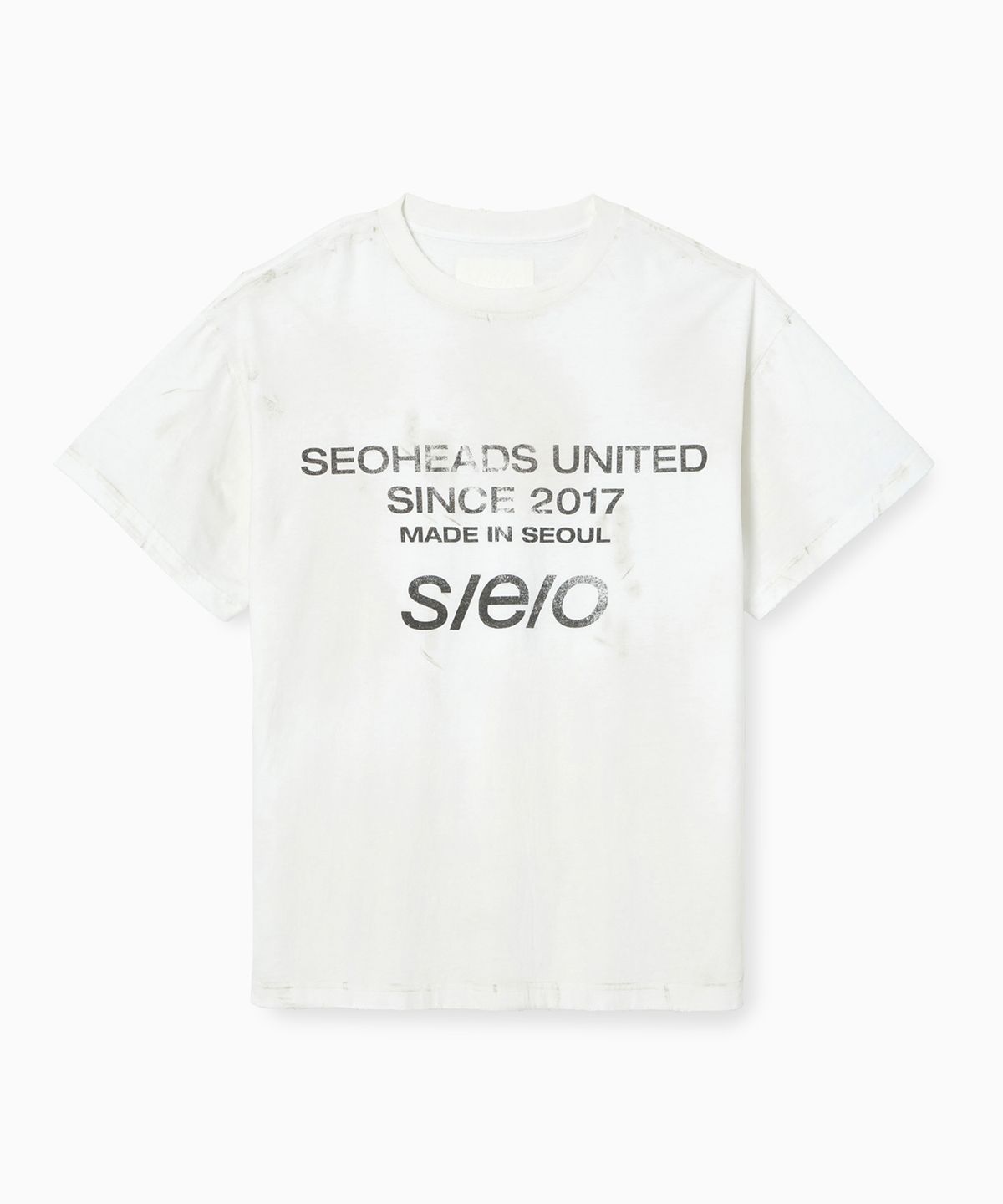 에스이오(s/e/o) DIRTY WASHED T-SHIRT WHITE