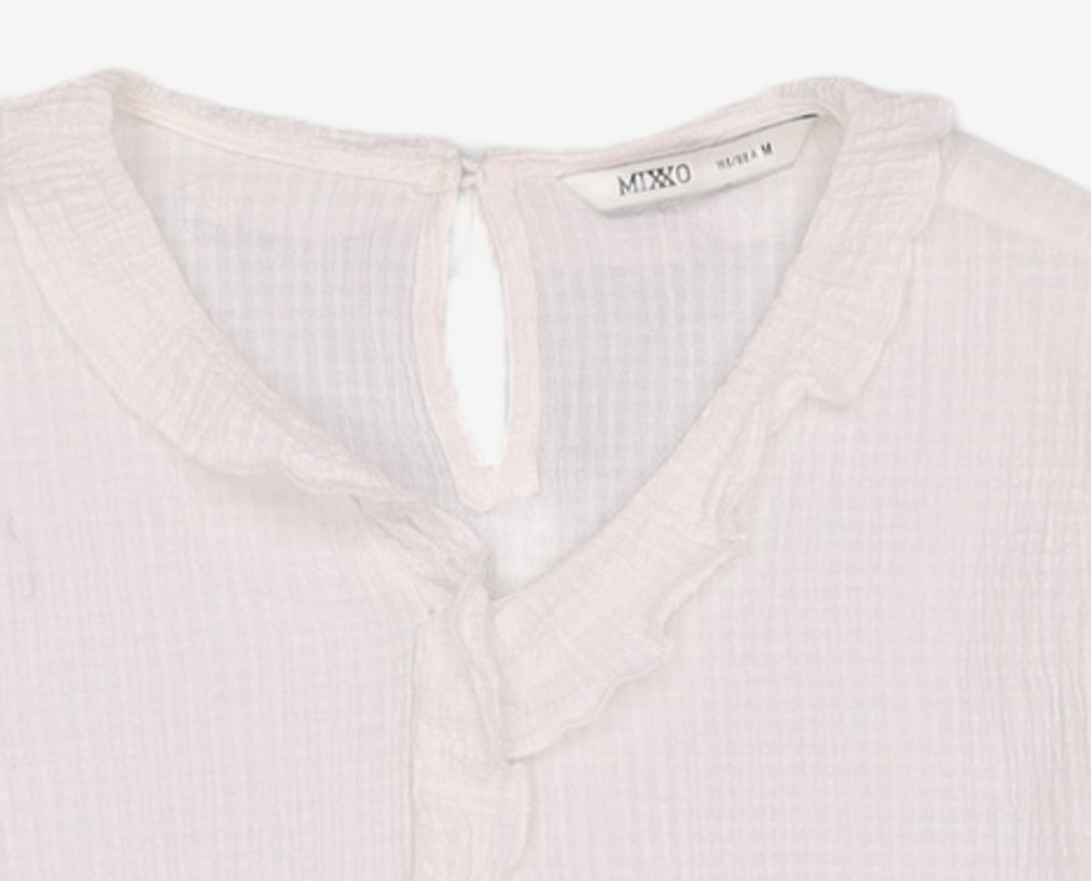 미쏘(MIXXO) 프릴디테일 크롭 블라우스 MIWBLC404G M