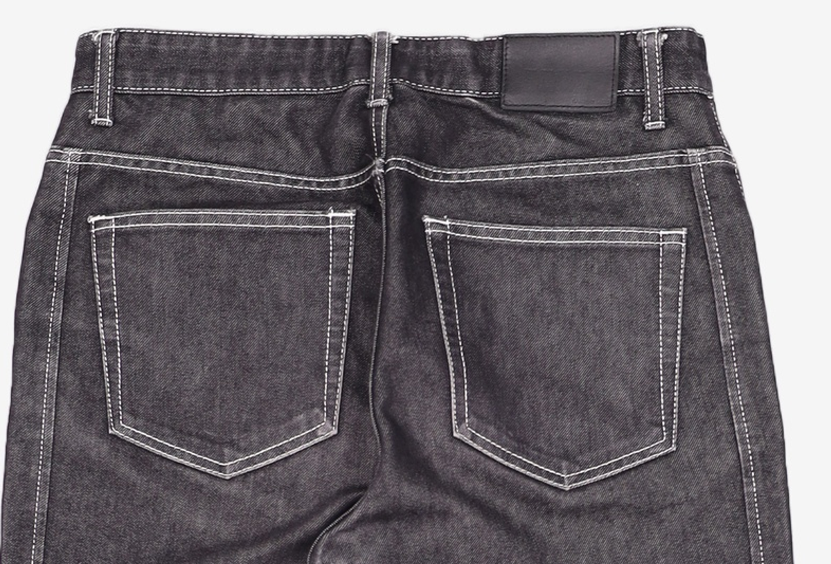 가먼트레이블(GARMENT LABLE) Stitch Straight Jeans - Black L