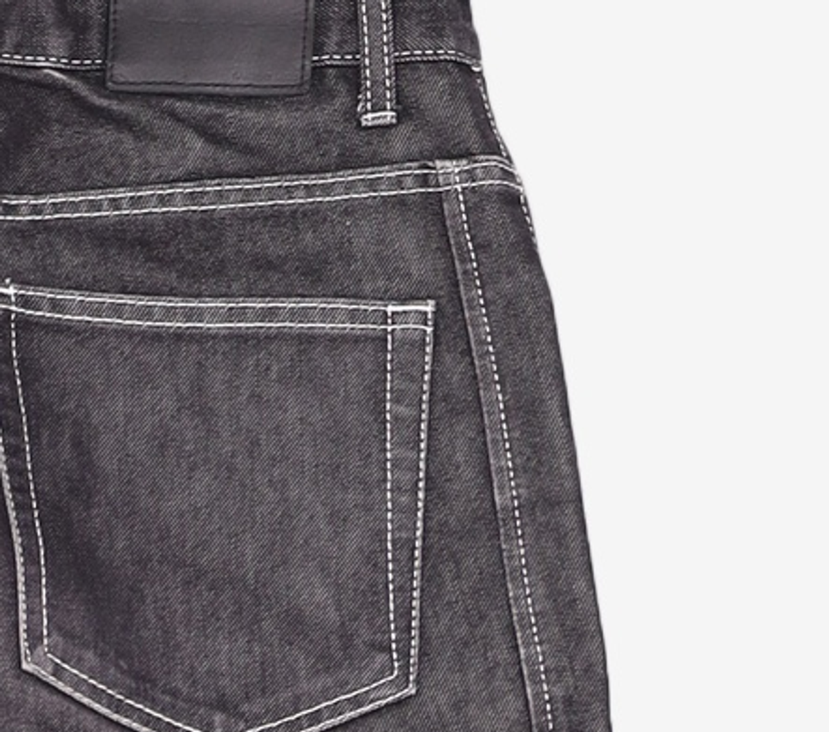 가먼트레이블(GARMENT LABLE) Stitch Straight Jeans - Black L