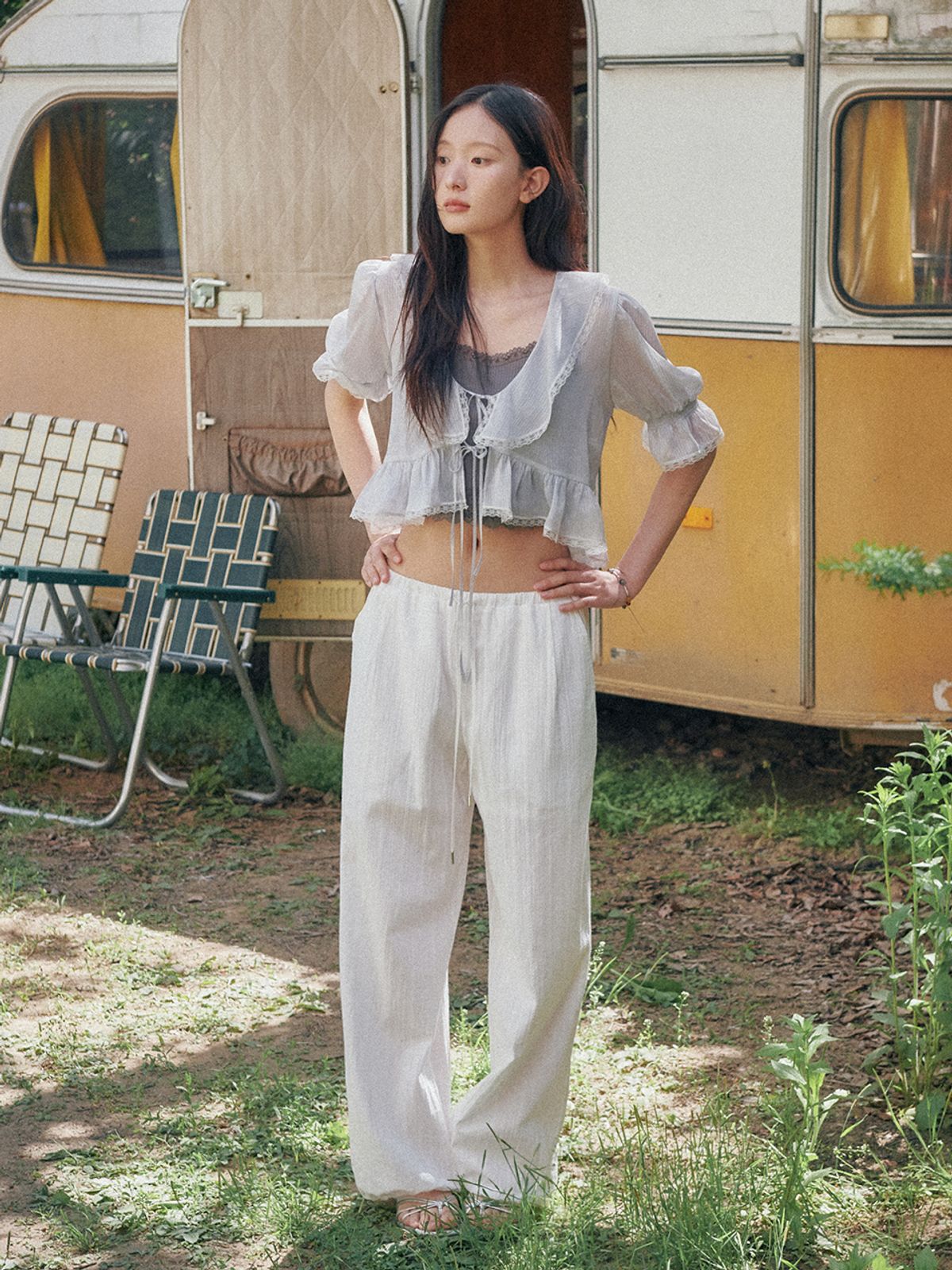 오앨(OUEL) DRAWSTRING COTTON WIDE PANTS_WHITE