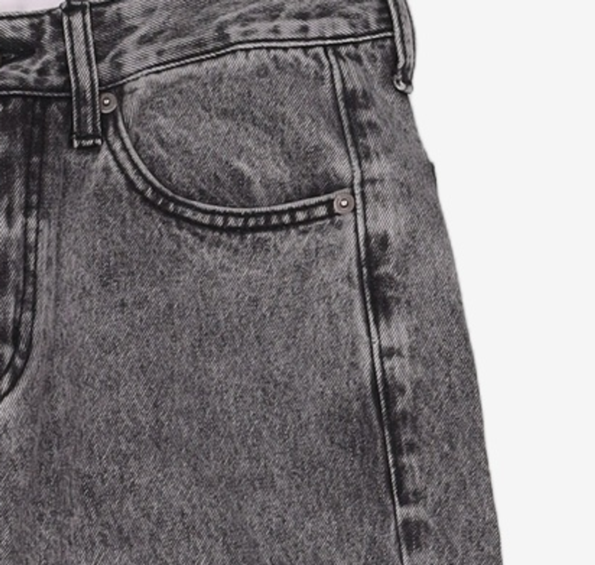 랩원오원(LAB101) 사이드 컷 스톤워시 스트레이트 데님 팬츠 (DARK GREY) 77.5