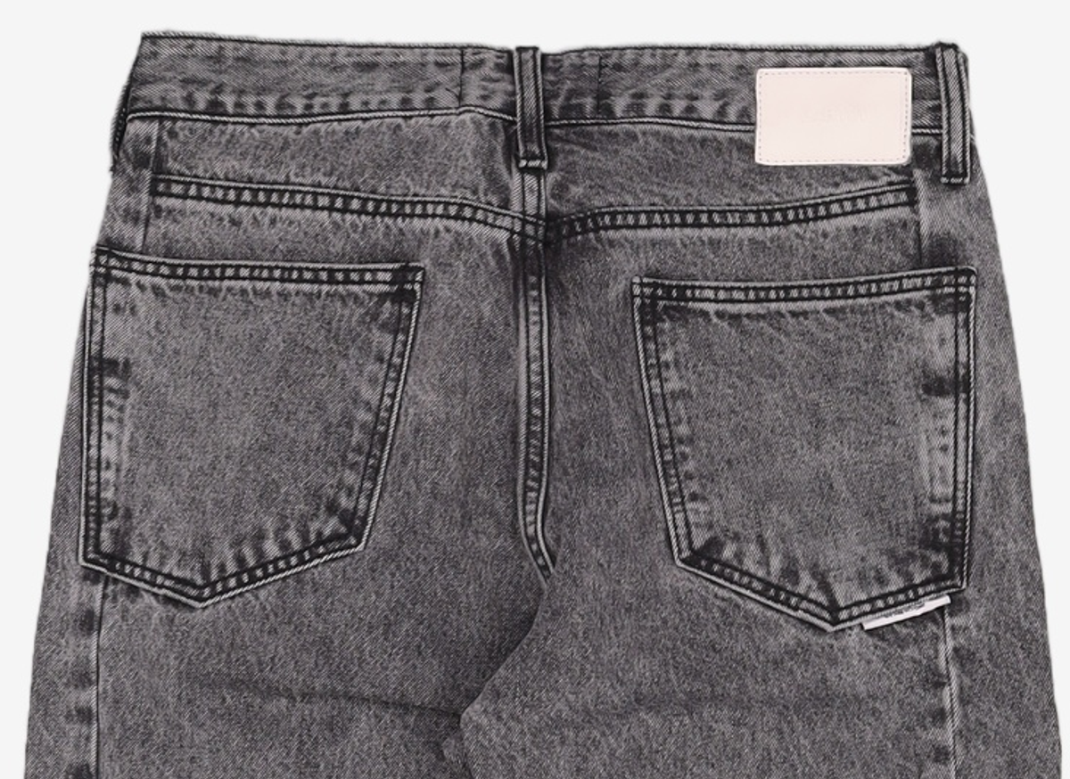 랩원오원(LAB101) 사이드 컷 스톤워시 스트레이트 데님 팬츠 (DARK GREY) 77.5