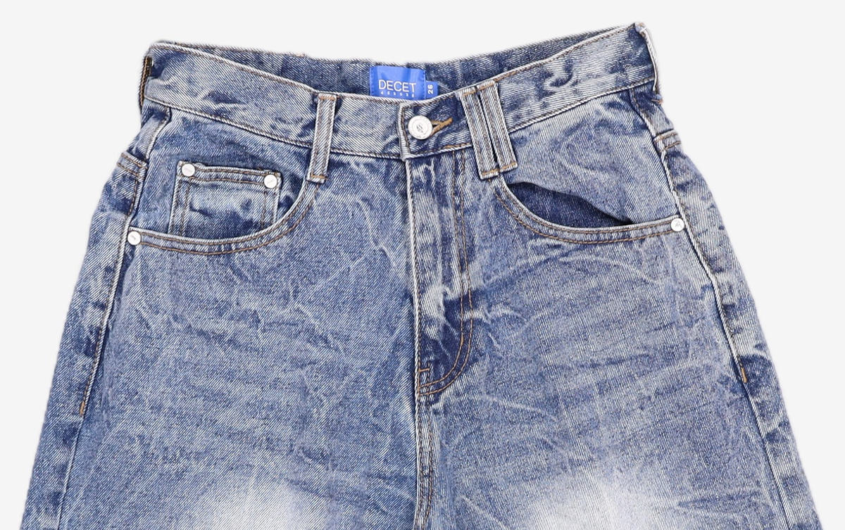 데케트(DECET) CR Wide Denim Shorts DCPT035CRYBlueB 26