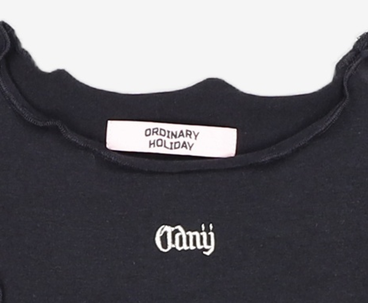 오디너리 홀리데이(ORDINARY HOLIDAY) 배색크롭티셔츠 MESH PATCH T SHIRT FREE