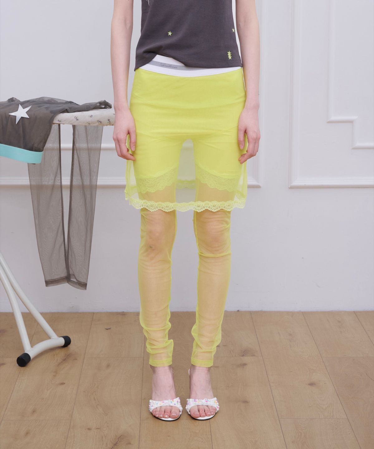 소르베룸(SORVETROOM) Mesh Layer Leggings (Neon)