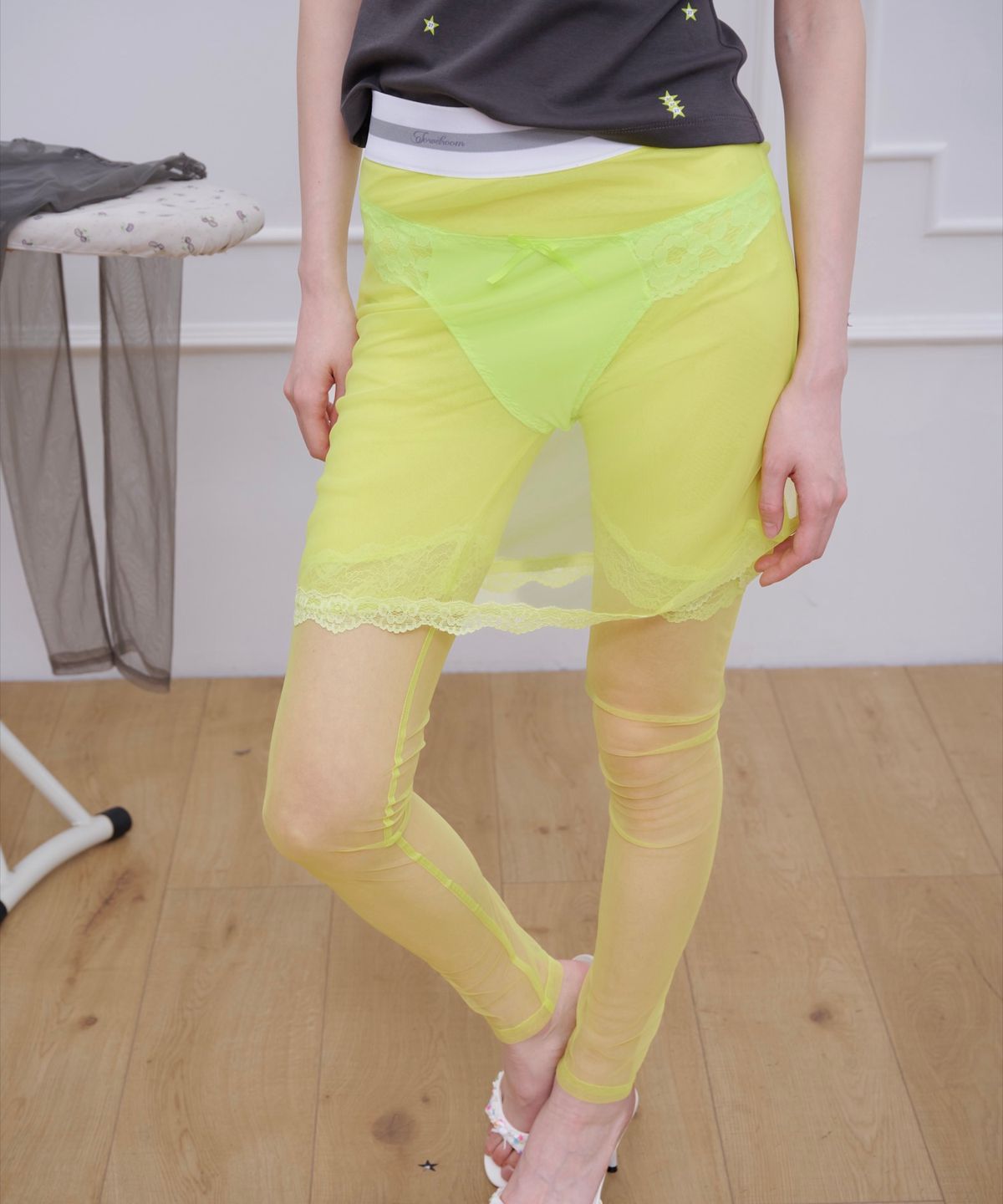 소르베룸(SORVETROOM) Mesh Layer Leggings (Neon)
