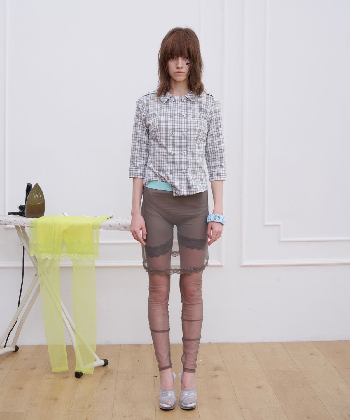 소르베룸(SORVETROOM) Mesh Layer Leggings (Grey)